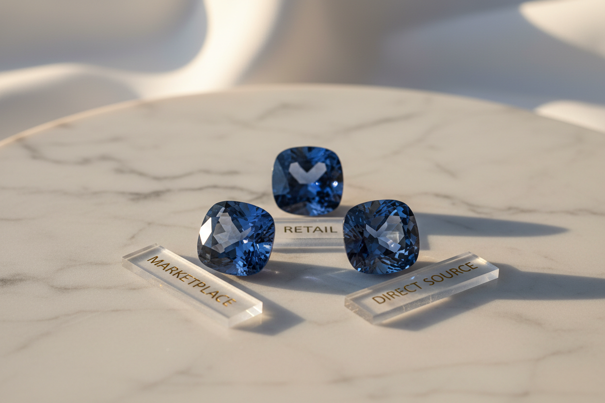 comparison of sapphire buying options retail vs marketplace vs direct gemstone seller