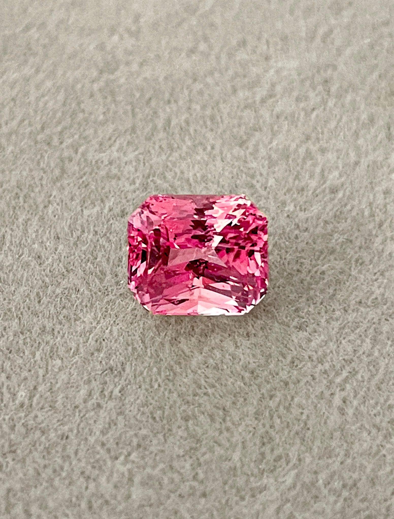Ceylon pink sapphire cushion cut