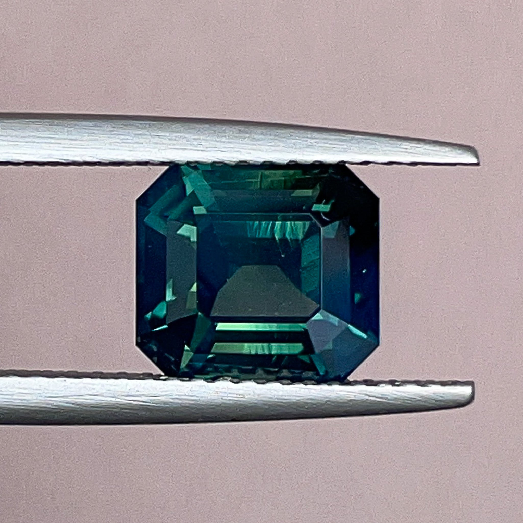Teal natural forest green sapphire loose gemstone, 3.59 Ct emerald cut, no heat, from NASHGEMS for custom engagement rings