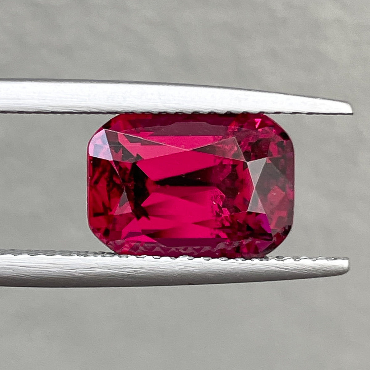 Natural Rhodolite Garnet 5 ct cushion cut loose gemstone with raspberry red color, ideal for engagement rings by NASHGEMS.