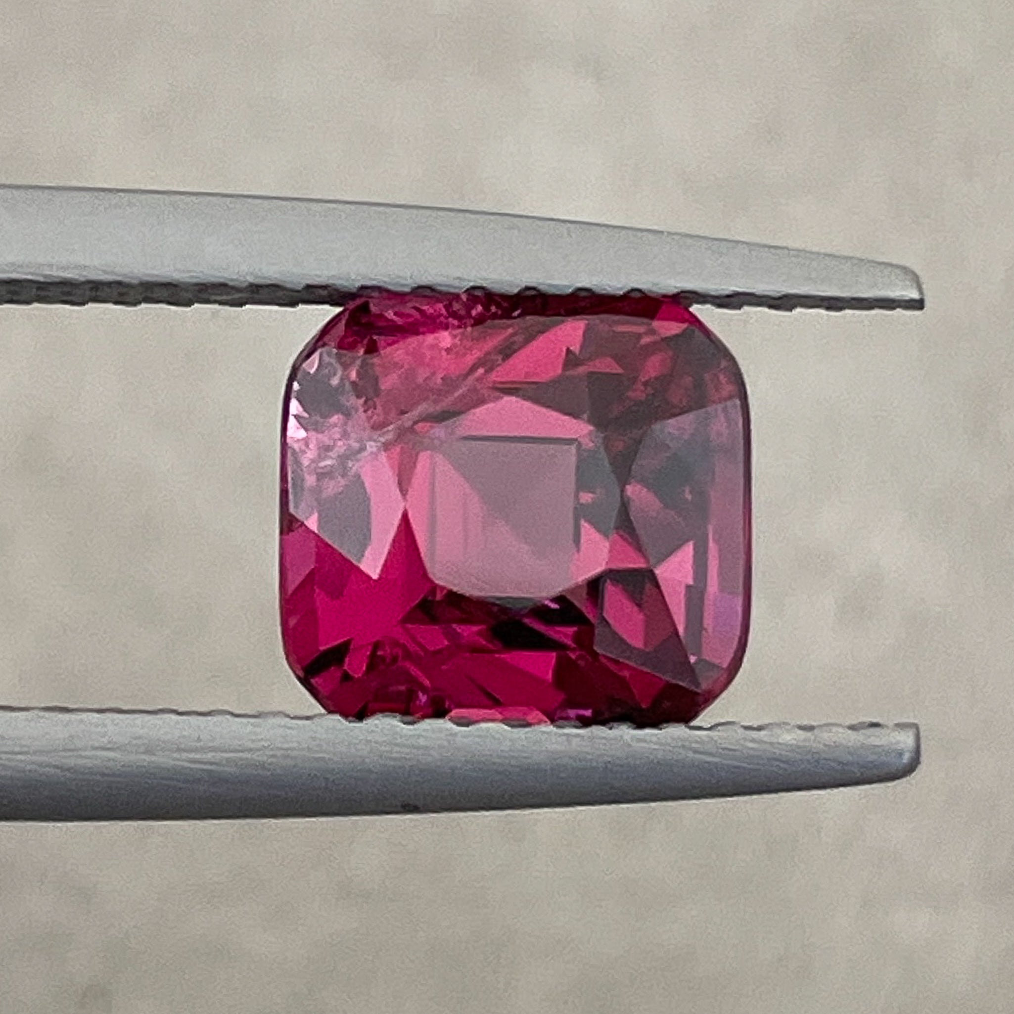 Natural Rhodolite Garnet 2.32 Ct cushion cut loose gemstone with raspberry red color for engagement jewelry by NASHGEMS