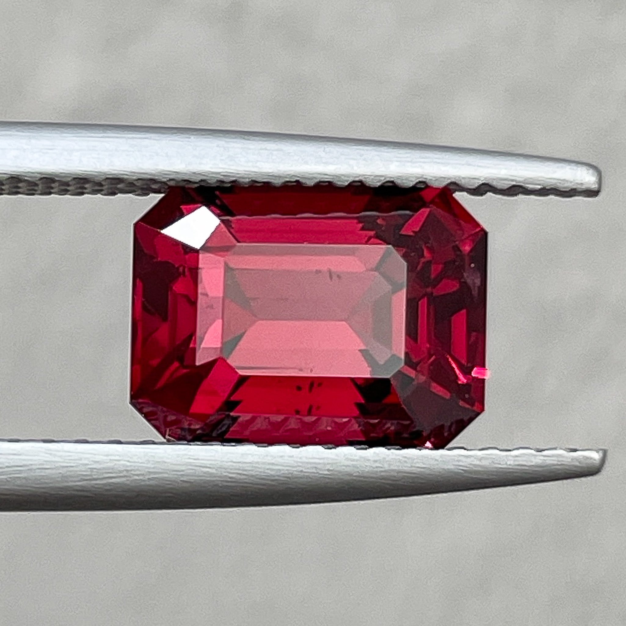 Deep red Natural Pyrope Almandite Garnet 3.38 Ct in emerald cut, loose gemstone from NASHGEMS for engagement rings.
