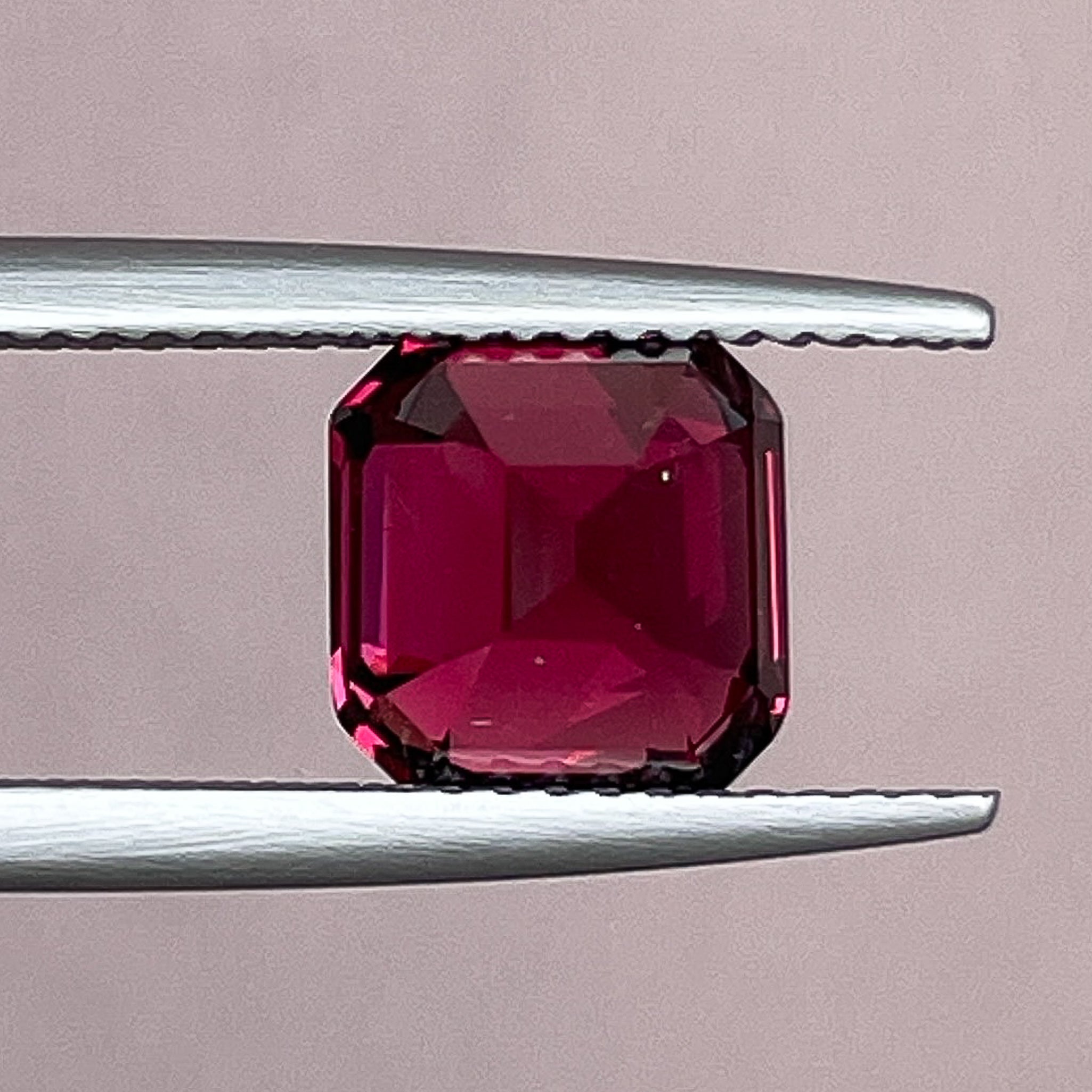 Natural Pyrope Almandite Garnet 3.38 Ct emerald cut gemstone by NASHGEMS, deep red VVS loose garnet for engagement rings.