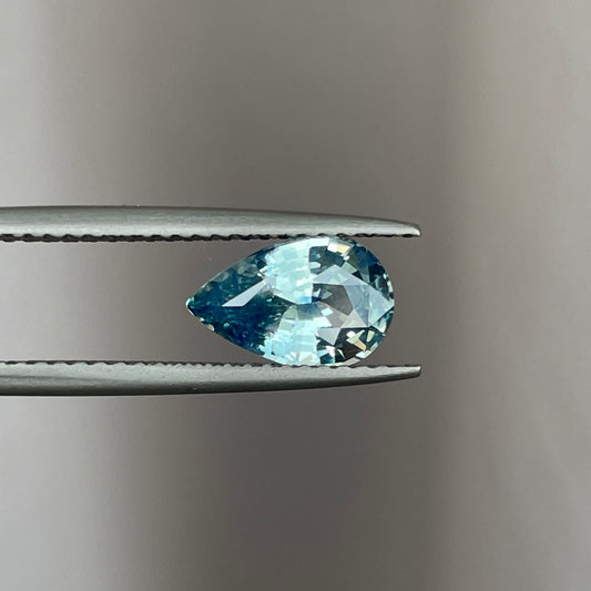 This 1.60 crt Teal light teal Sapphire is well cut to bring out the best colour and lustre, and has a perfect colour blend.