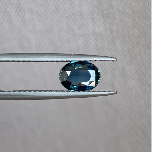 This 1.03 crt teal Sapphire is well cut to bring out the best colour and lustre, and has a perfect colour blend.