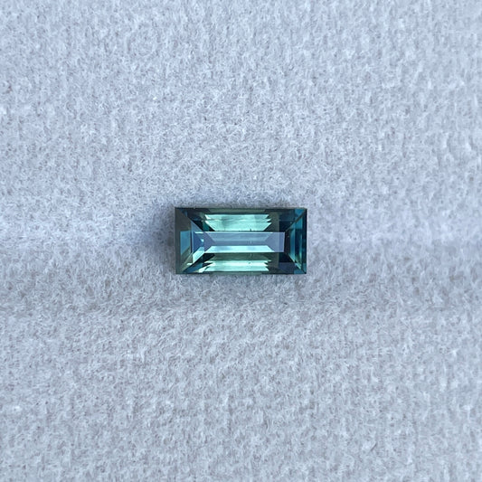 Natural Unheated Princess Teal Bluish Green Sapphire 1.30 carats.