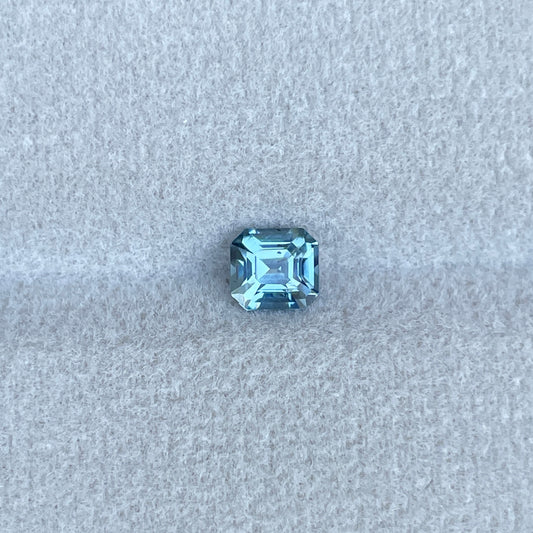 Teal sapphire | natural, bluish green, Emerald cut, VVS, 0.78ct, Madagascar