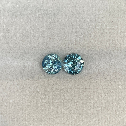 This 1.80 crt teal Sapphire pair has colour blend. Unmounted loose sapphire