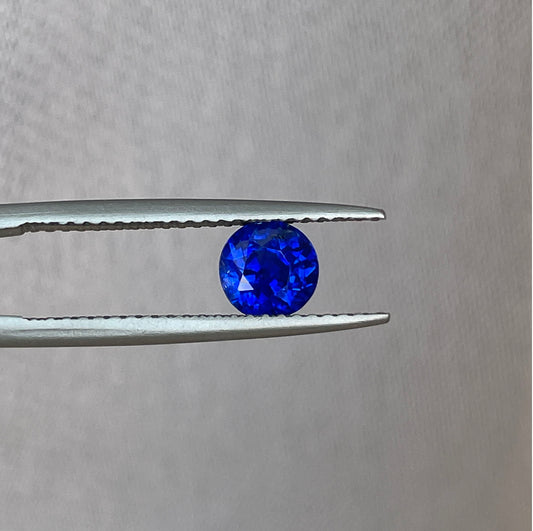 Natural Sapphire Blue 1.08 Crt Round Cut Certified Natural Blue Sapphire, Loose Sapphire Gemstone for Sapphire Ring