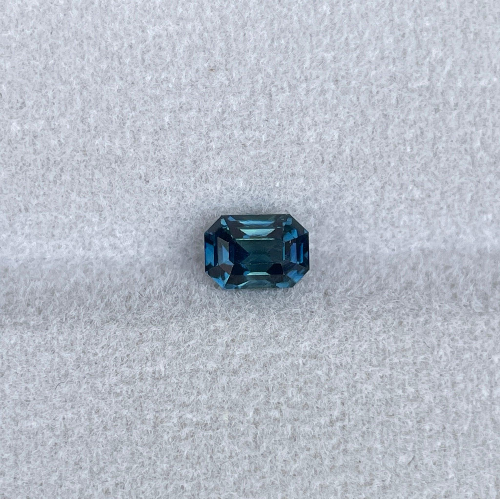 Natural Blue Green Sapphire Emerald Cut 1.13 Carat - NASHGEMS