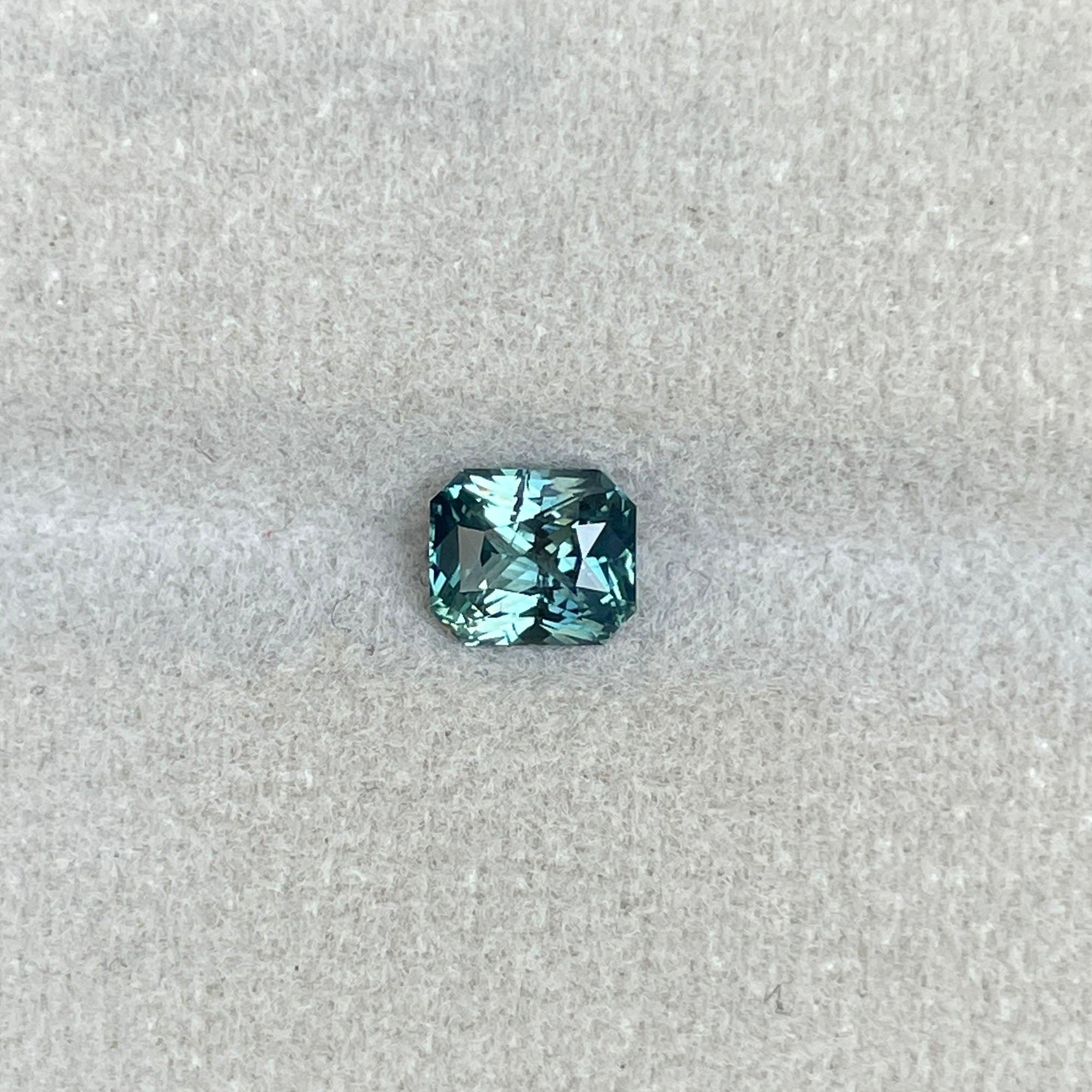 Radiant cut Greenish blue sapphire, 1.12 crt. - NASHGEMS