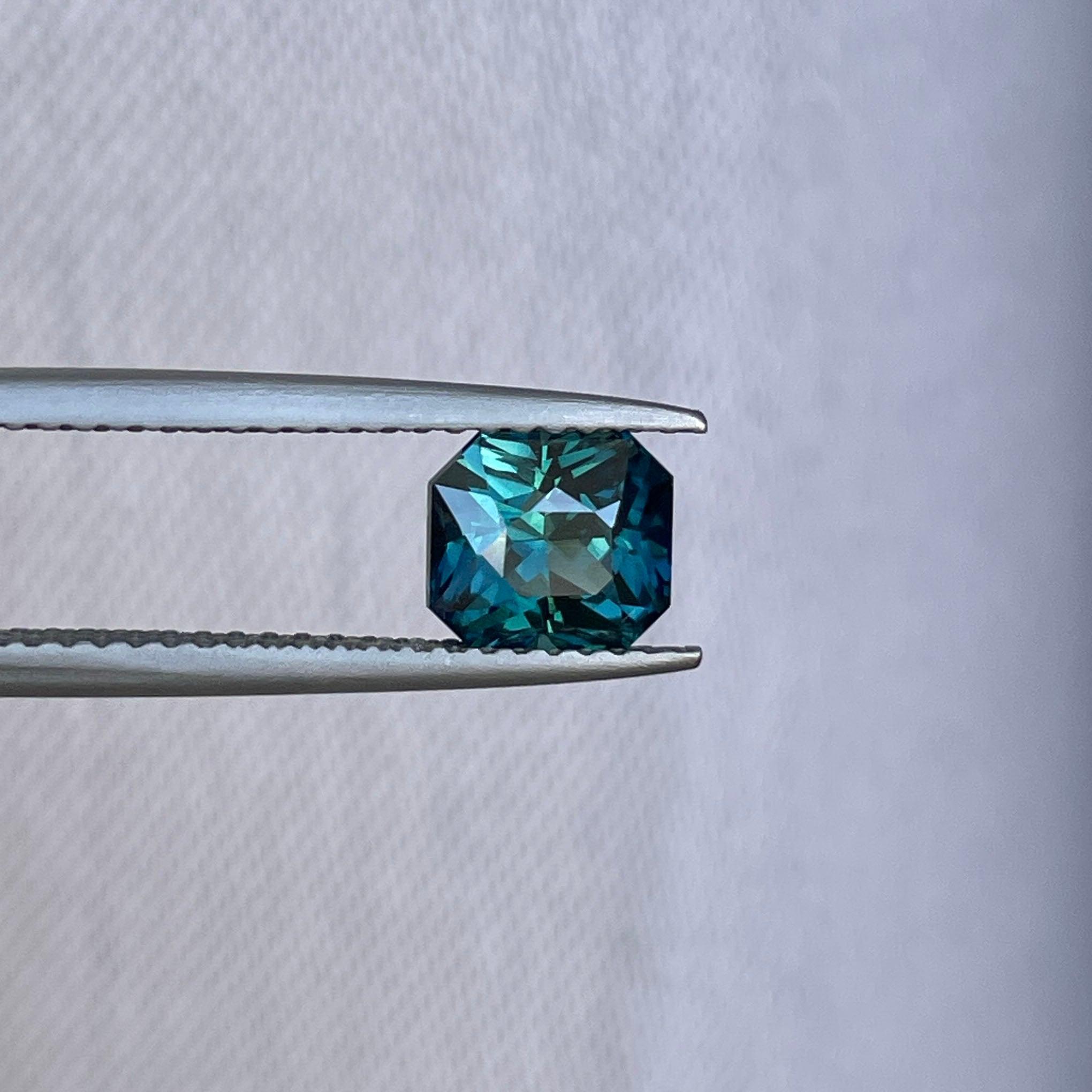 Radiant Cut Teal Sapphire Loose Gemstone 1.64 crt - NASHGEMS