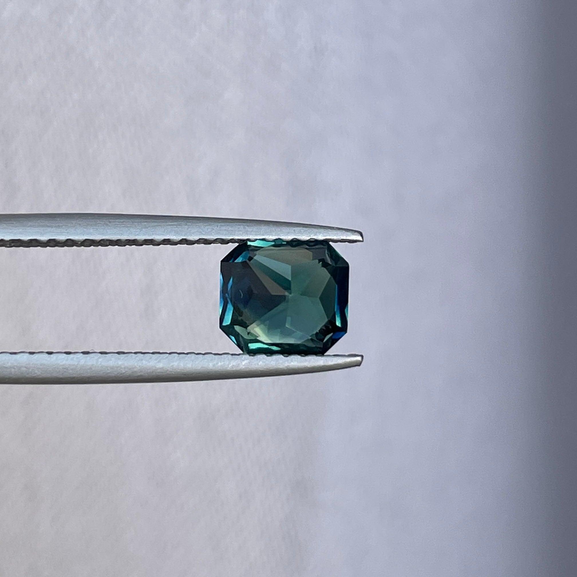 Radiant Cut Teal Sapphire Loose Gemstone 1.64 crt - NASHGEMS