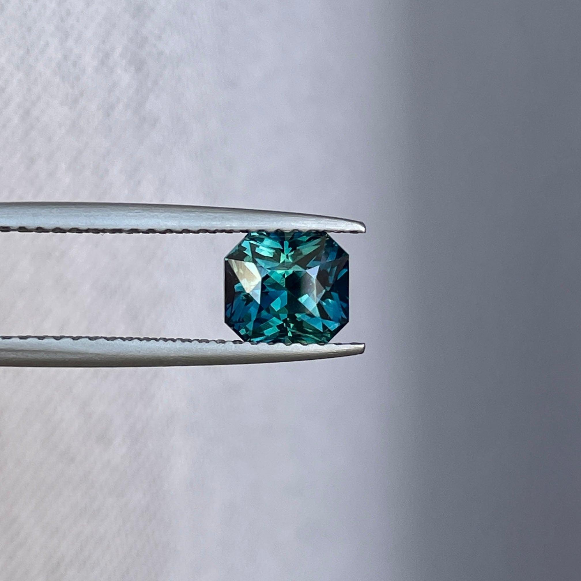 Radiant Cut Teal Sapphire Loose Gemstone 1.64 crt
