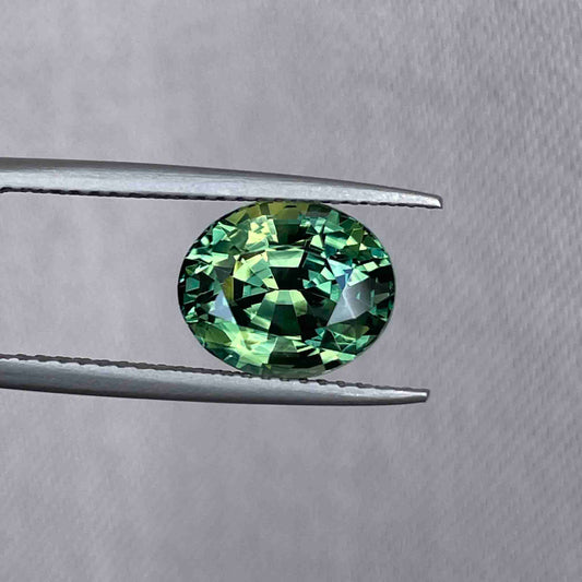 This 4.27 carat Green Sapphire is well cut to bring out the best colour and luster, and has a perfect colour blend. - NASHGEMS