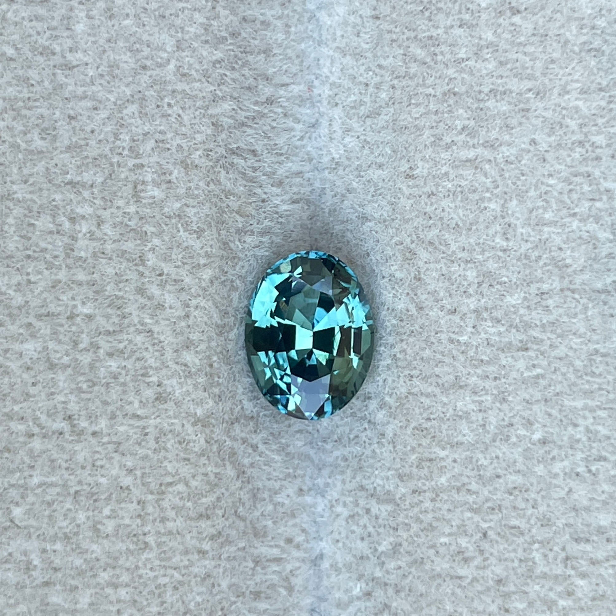 NATURAL BLUE GREEN SAPPHIRE OVAL 1.32