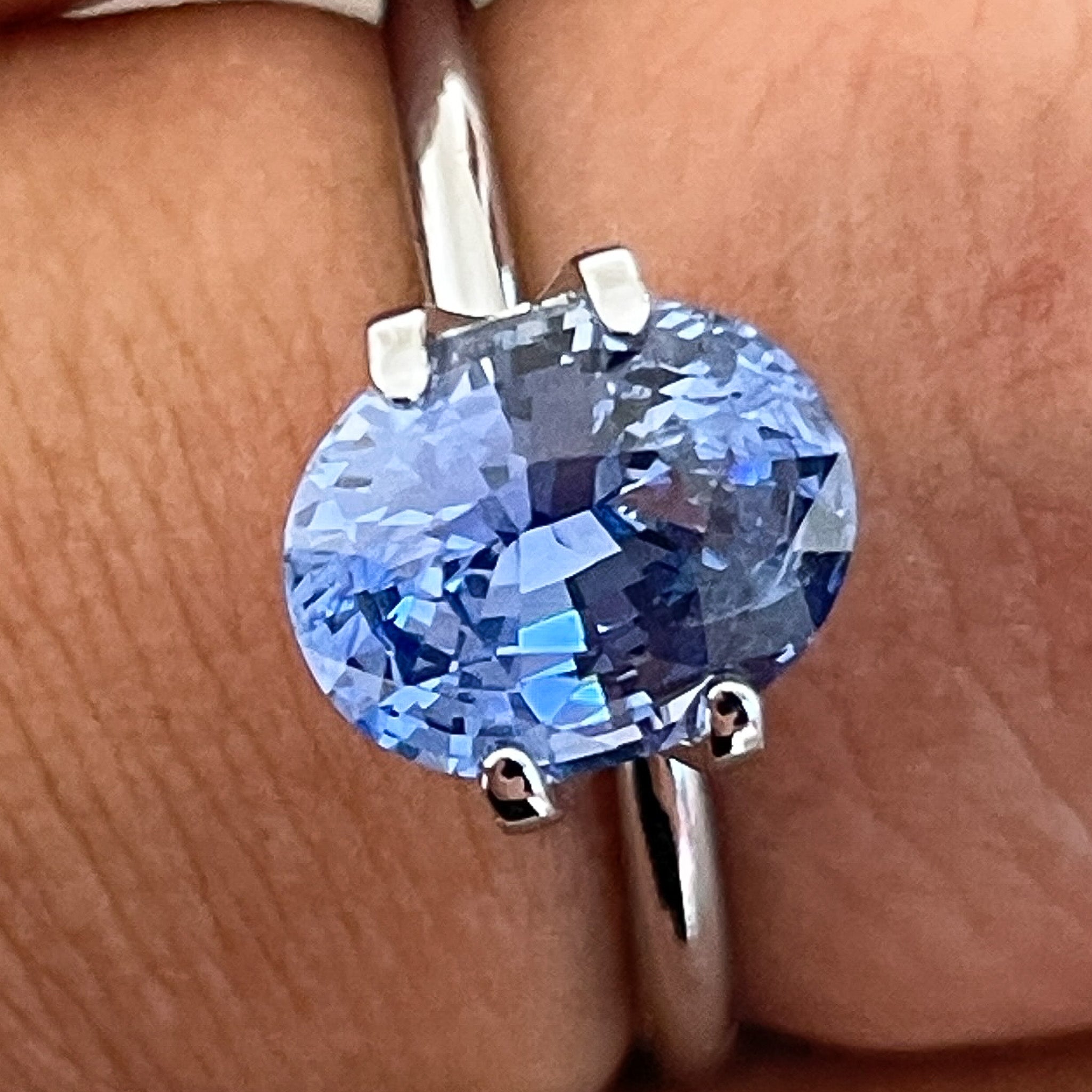 Natural Ceylon blue sapphire 2.15 Ct oval cut gemstone from NASHGEMS, ideal for engagement rings or custom jewelry.
