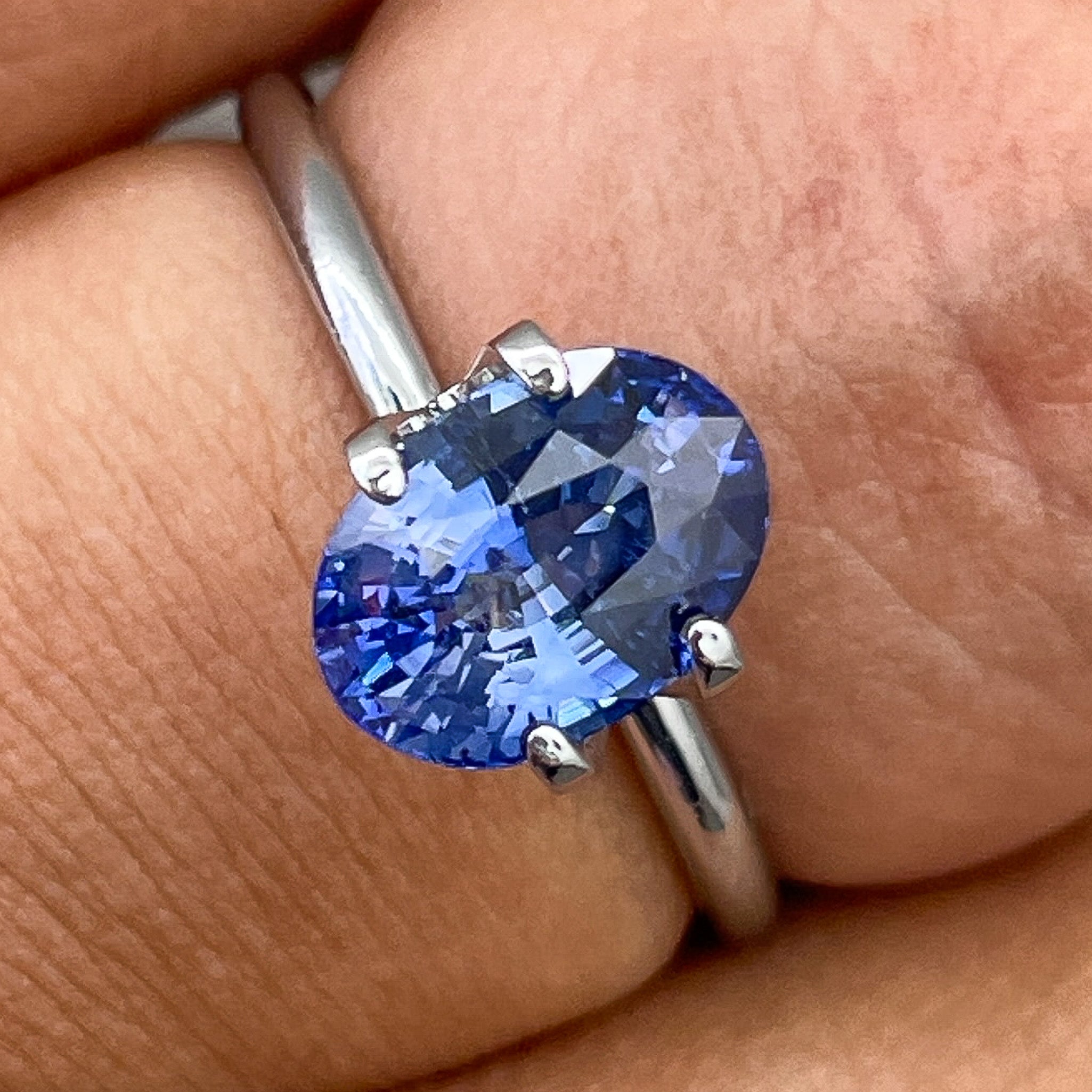 Natural Ceylon blue sapphire loose gemstone, 2.27 Ct oval cut, ideal for engagement rings or custom jewelry by NASHGEMS.