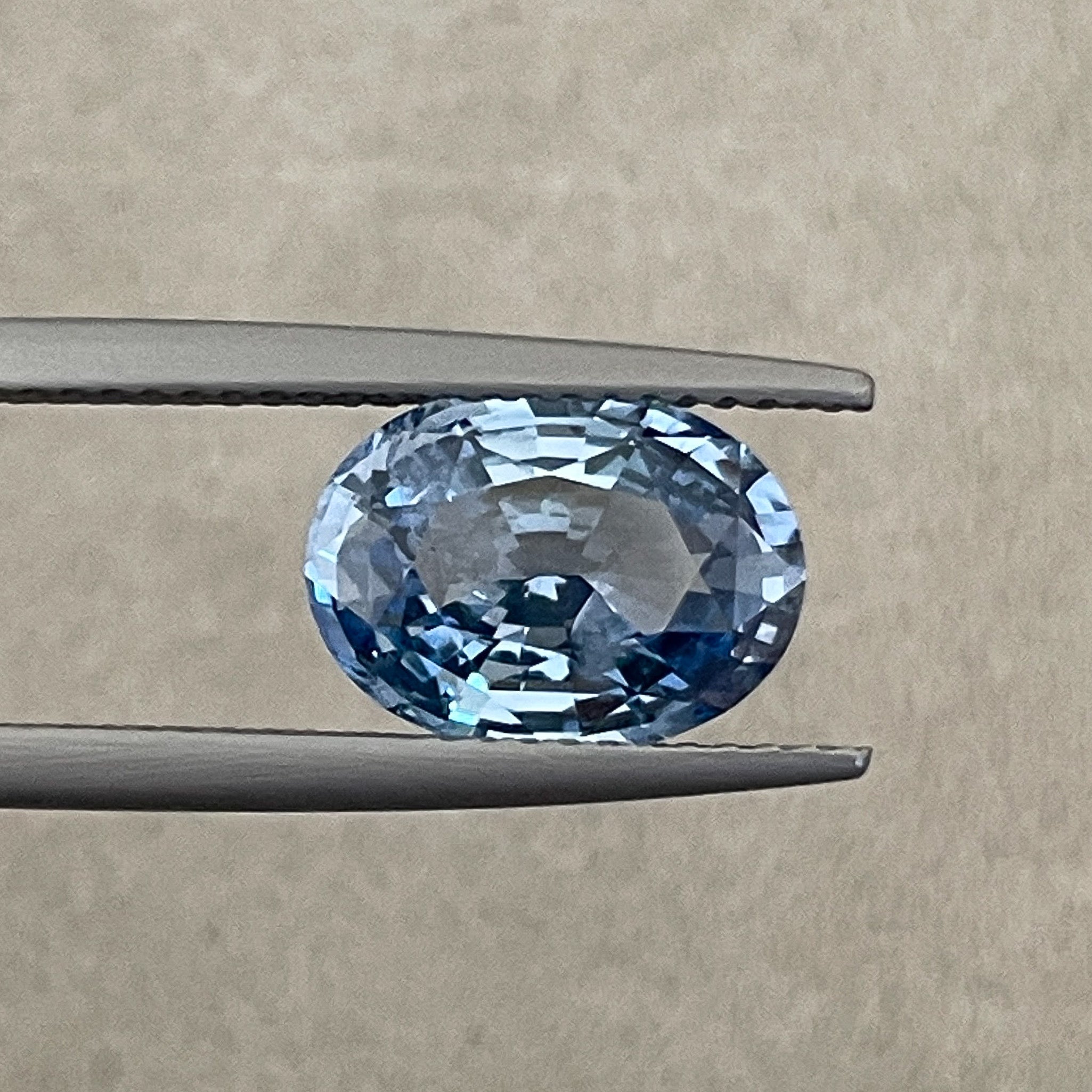 Natural Ceylon blue sapphire loose gemstone, oval cut, 3.34 carats, from NASHGEMS, ideal for engagement rings or custom jewelry.