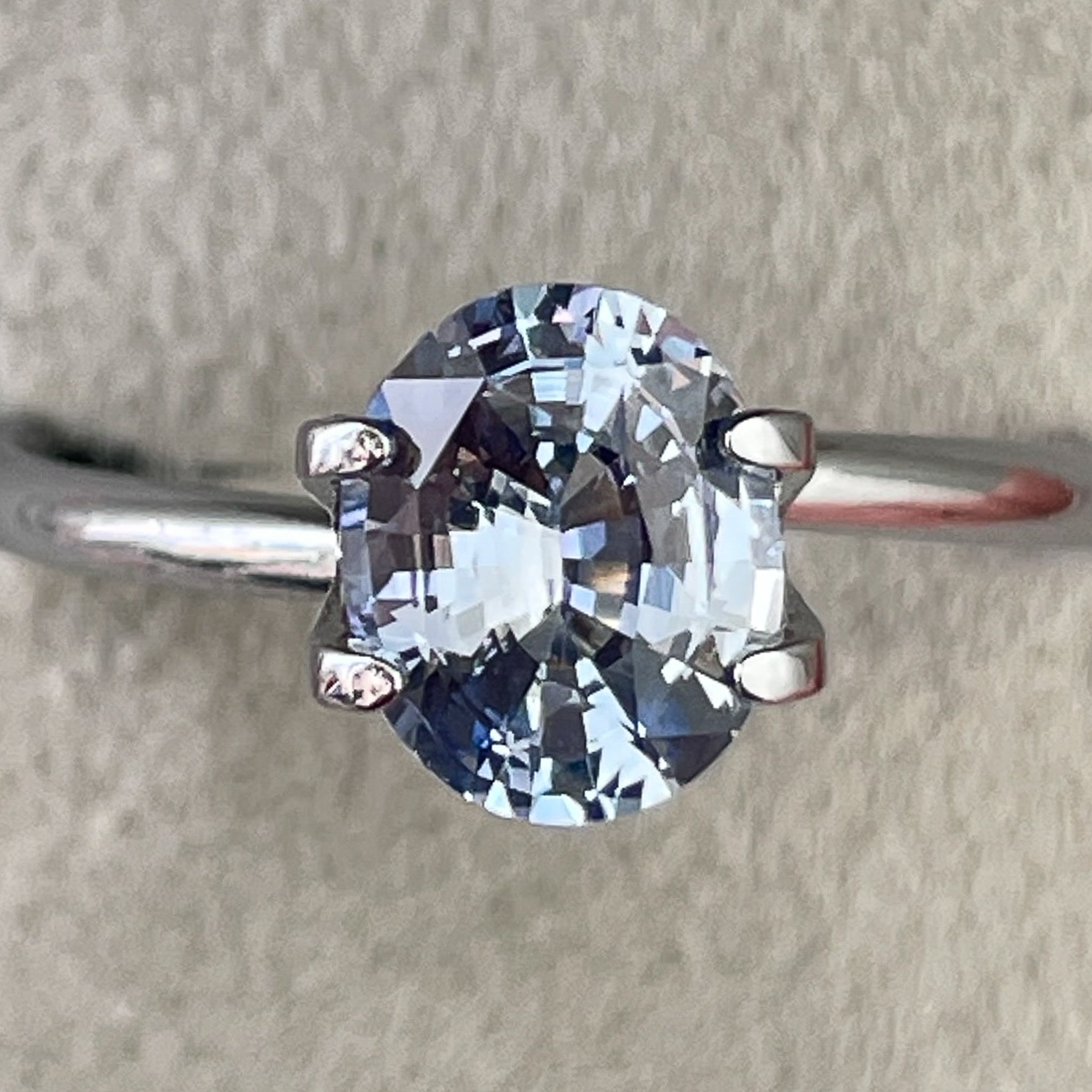 Natural Ceylon Pale Blue Sapphire 1.56 Ct oval cut, no heat, VVS clarity, loose blue sapphire gemstone for engagement rings by NASHGEMS.