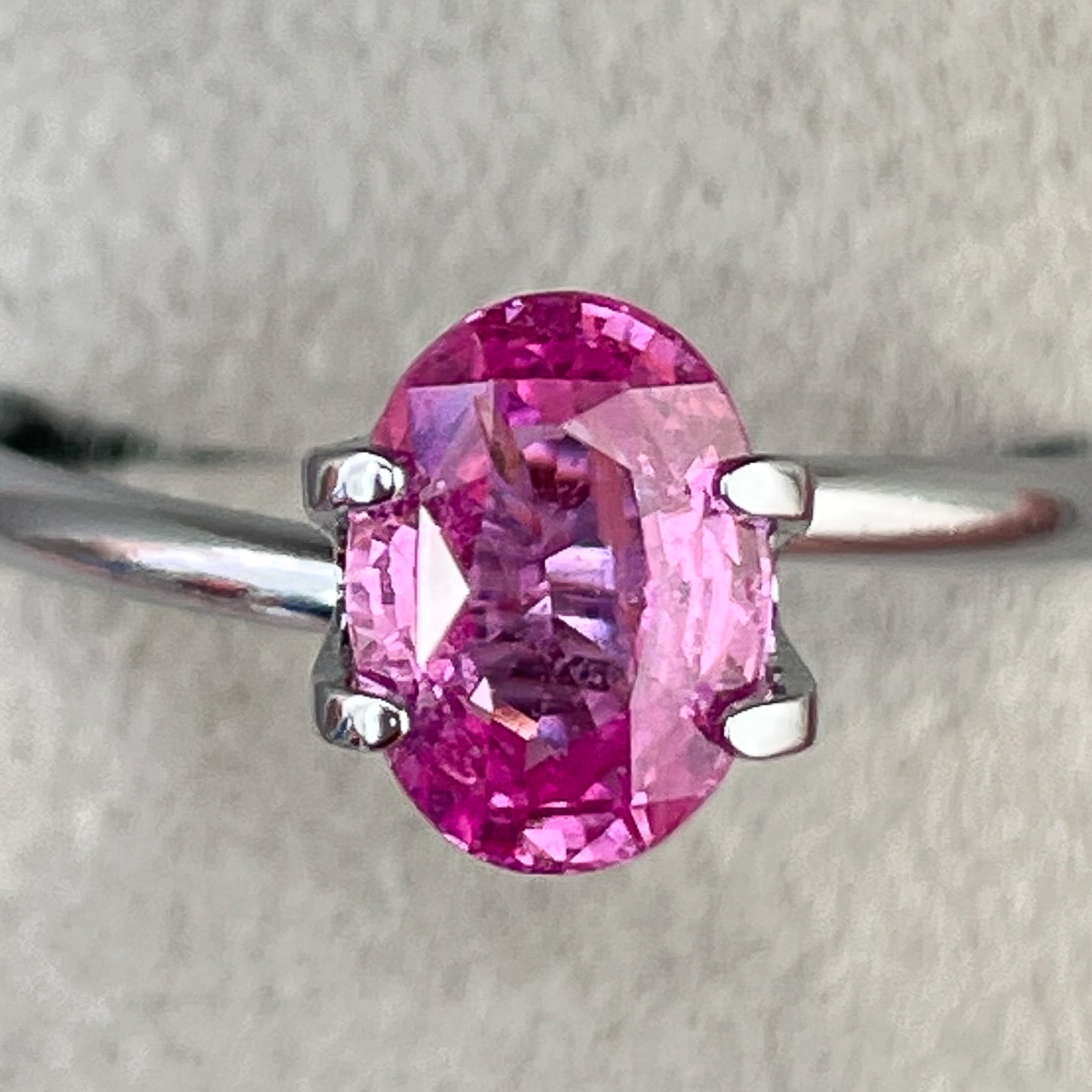 Natural pink sapphire loose gemstone, 1.65 Ct oval cut by NASHGEMS, no heat treatment, ideal for engagement rings.