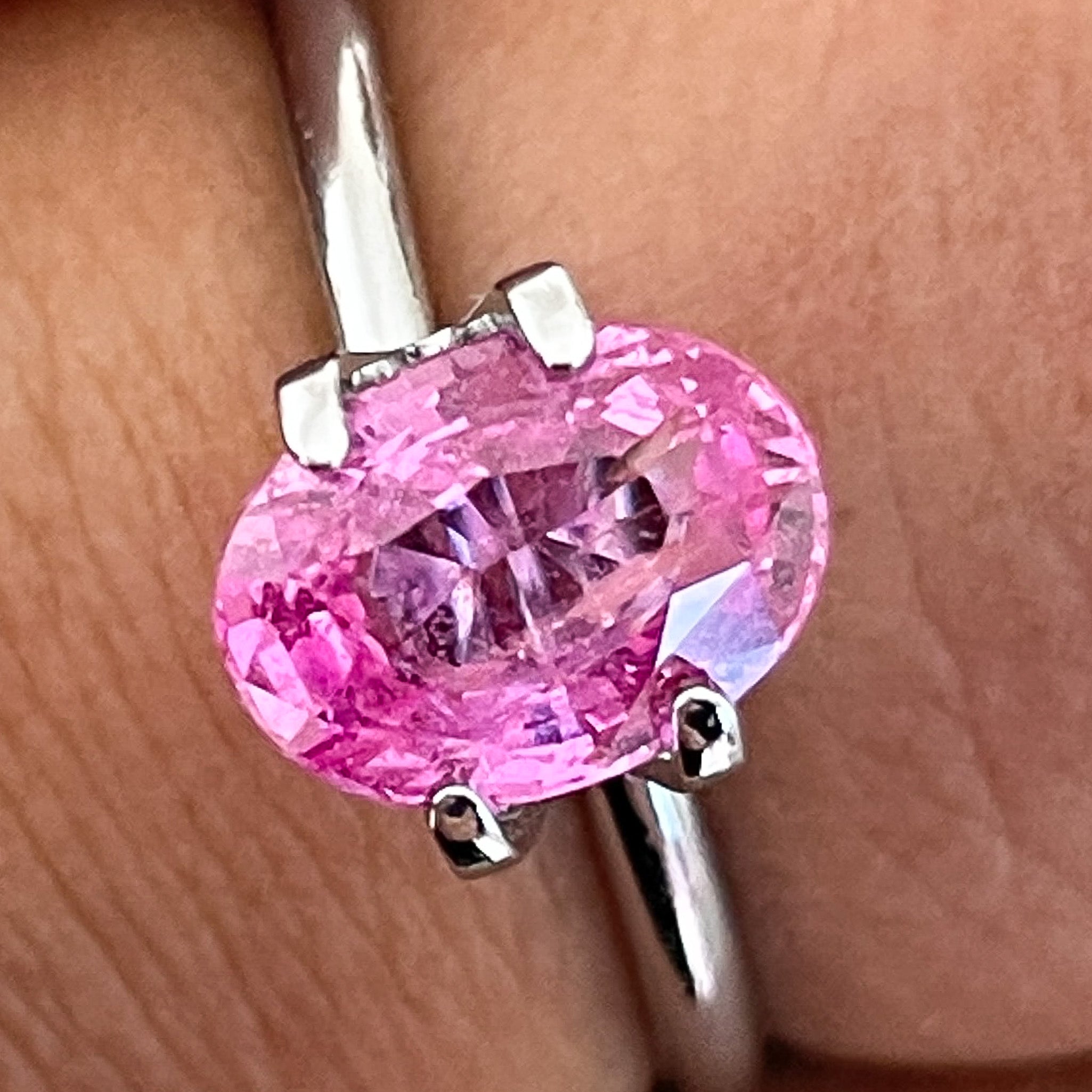 Natural pink sapphire loose gemstone, 1.65 Ct oval cut, no heat, ideal for engagement rings, by NASHGEMS