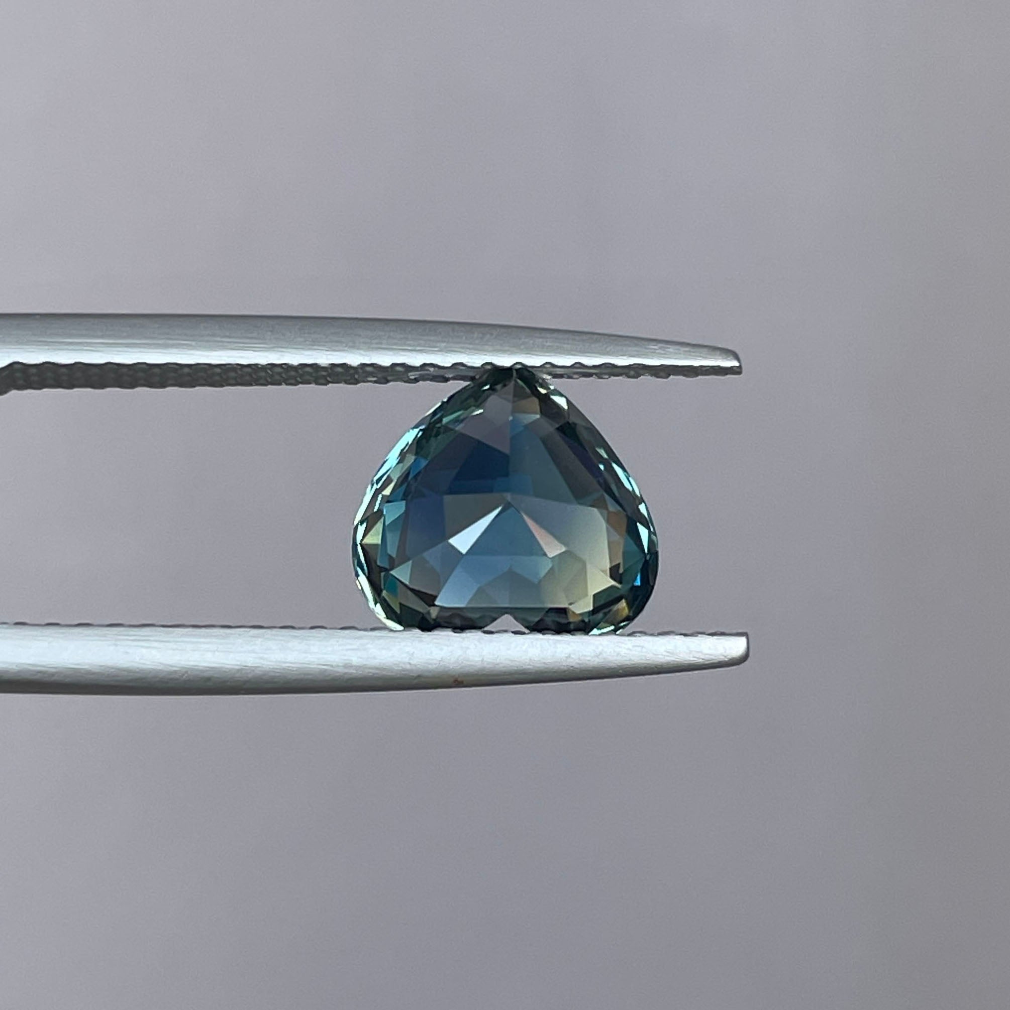 TEAL BLUE GREEN HEART SAPPHIRE 3.08