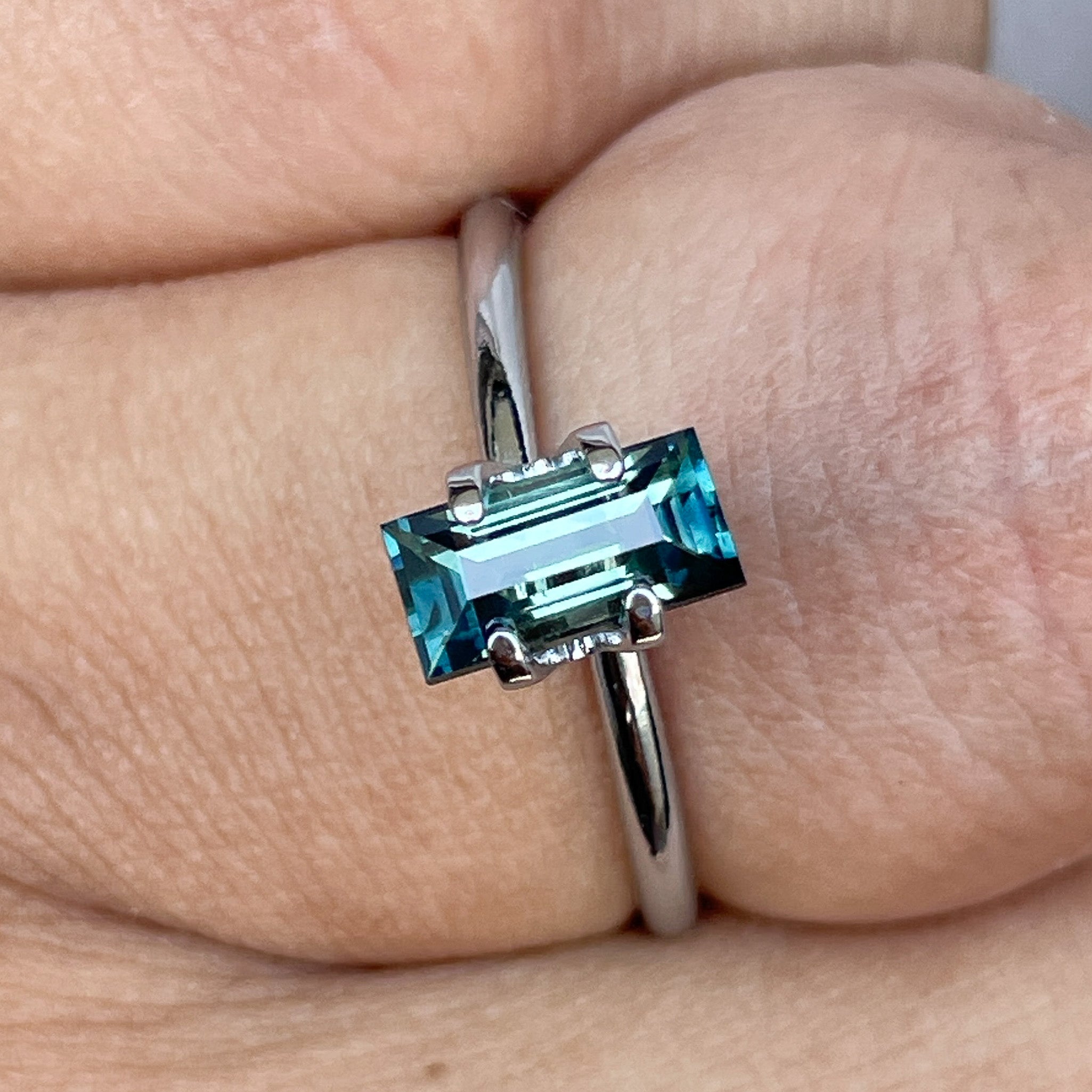 bluish green sapphire precious stone birthstone 1.30 Crt for september build your own engagement ring green precious stones necklace - NASHGEMS