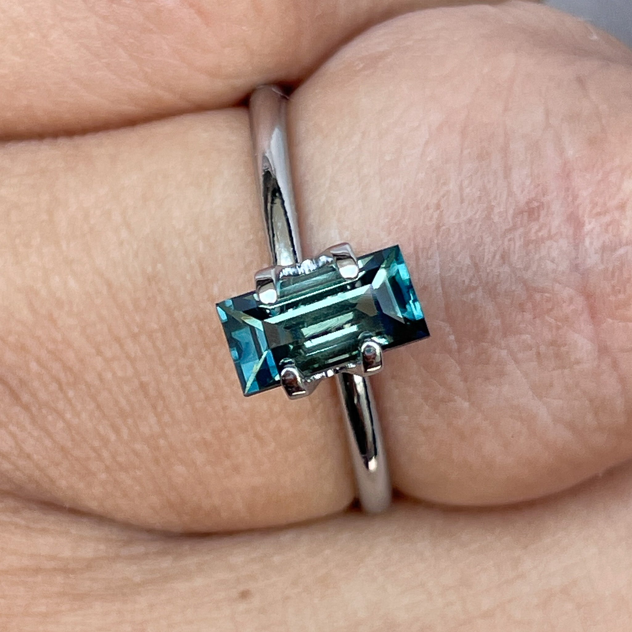 bluish green sapphire precious stone birthstone 1.30 Crt for september build your own engagement ring green precious stones necklace - NASHGEMS