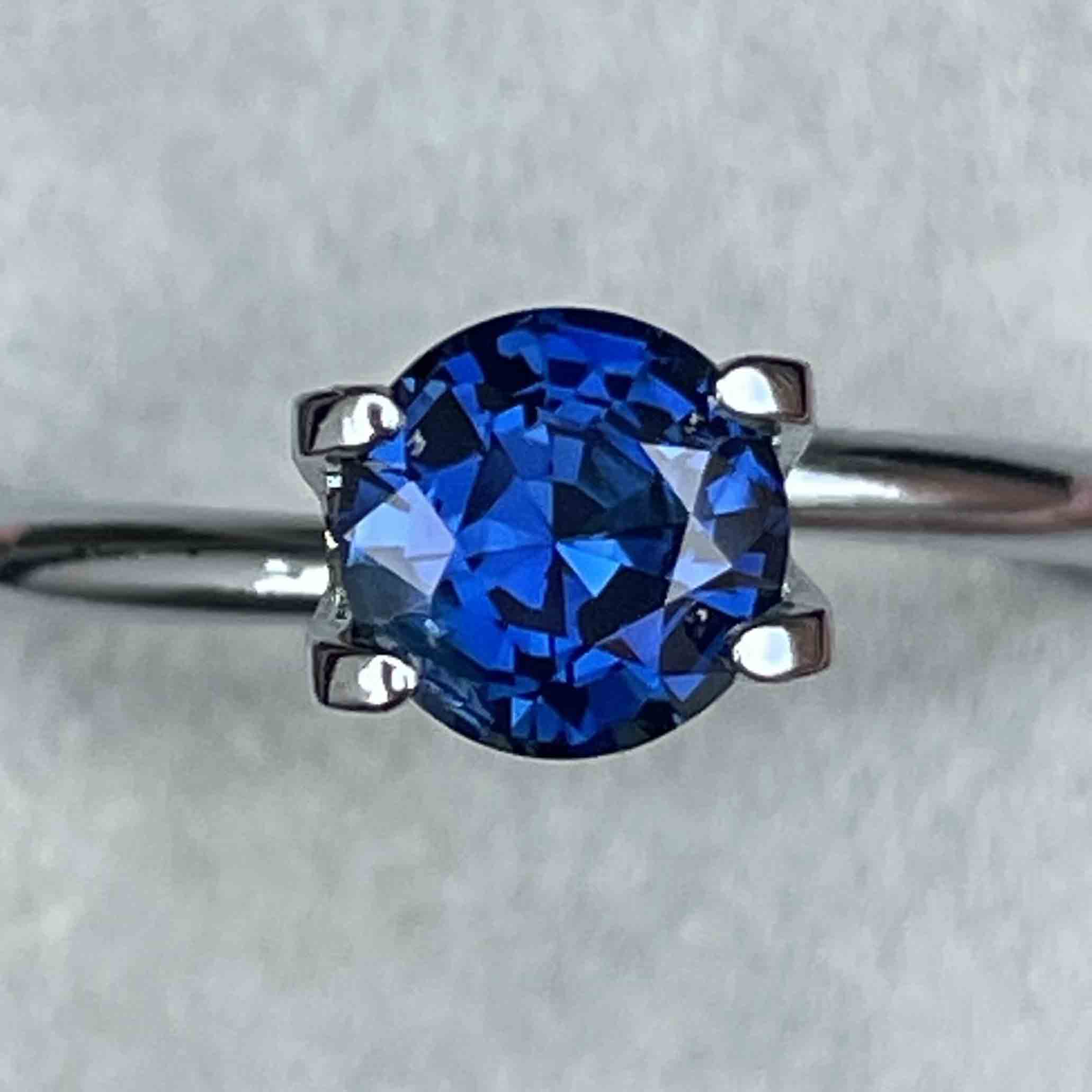 Natural 1.16 Ct blue sapphire loose gemstone from NASHGEMS, round cut, heat treated, ideal for engagement rings or custom jewelry.