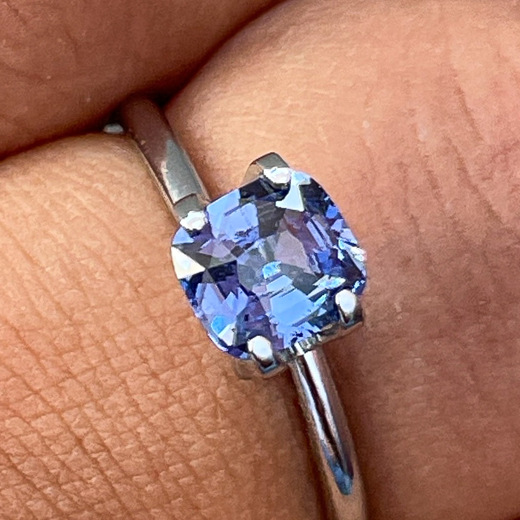 Natural Ceylon blue sapphire loose gemstone, 1.06 Ct cushion cut, no heat, from NASHGEMS, perfect for engagement rings.