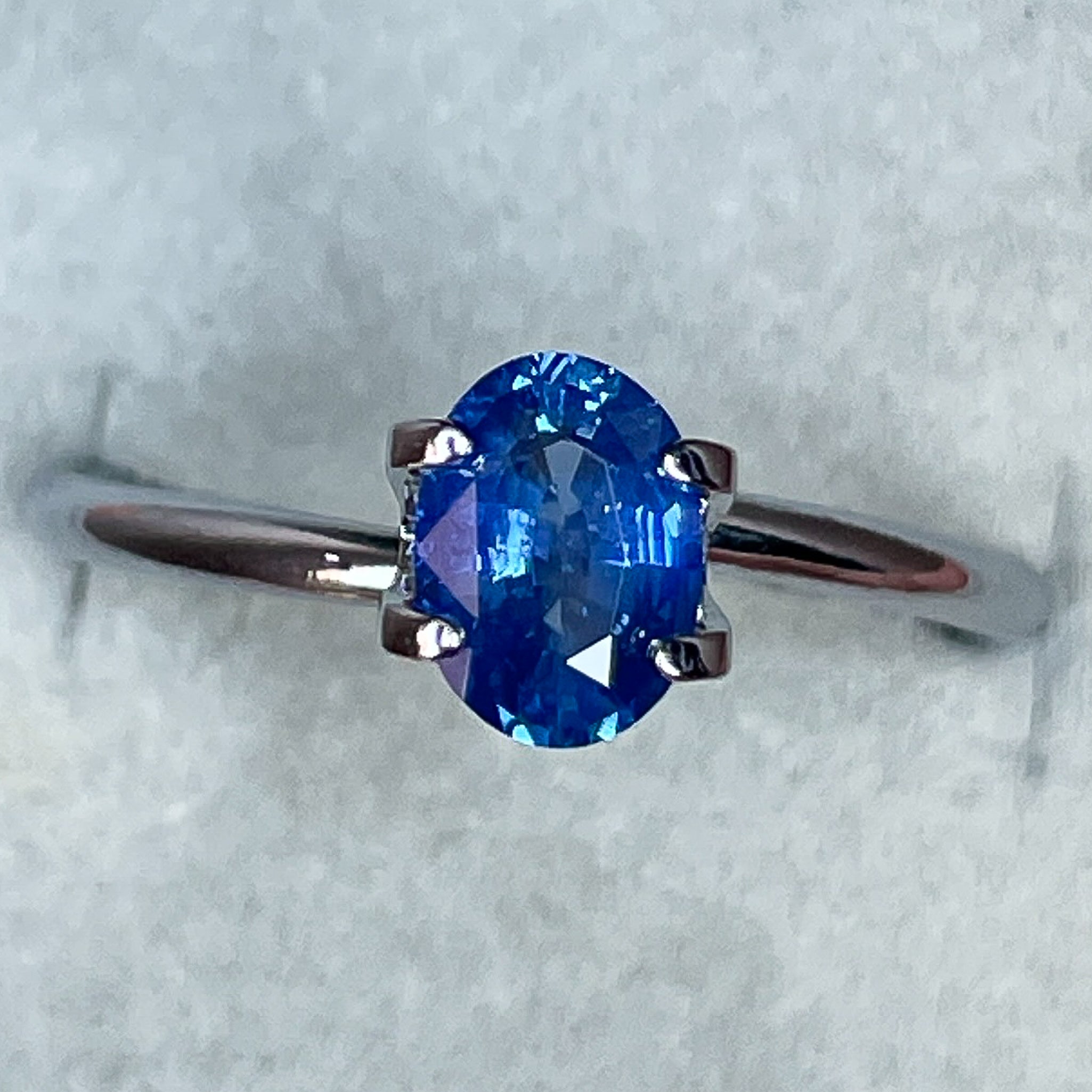 Natural Ceylon blue sapphire loose gemstone, 0.97 Ct oval cut by NASHGEMS, perfect for engagement rings.