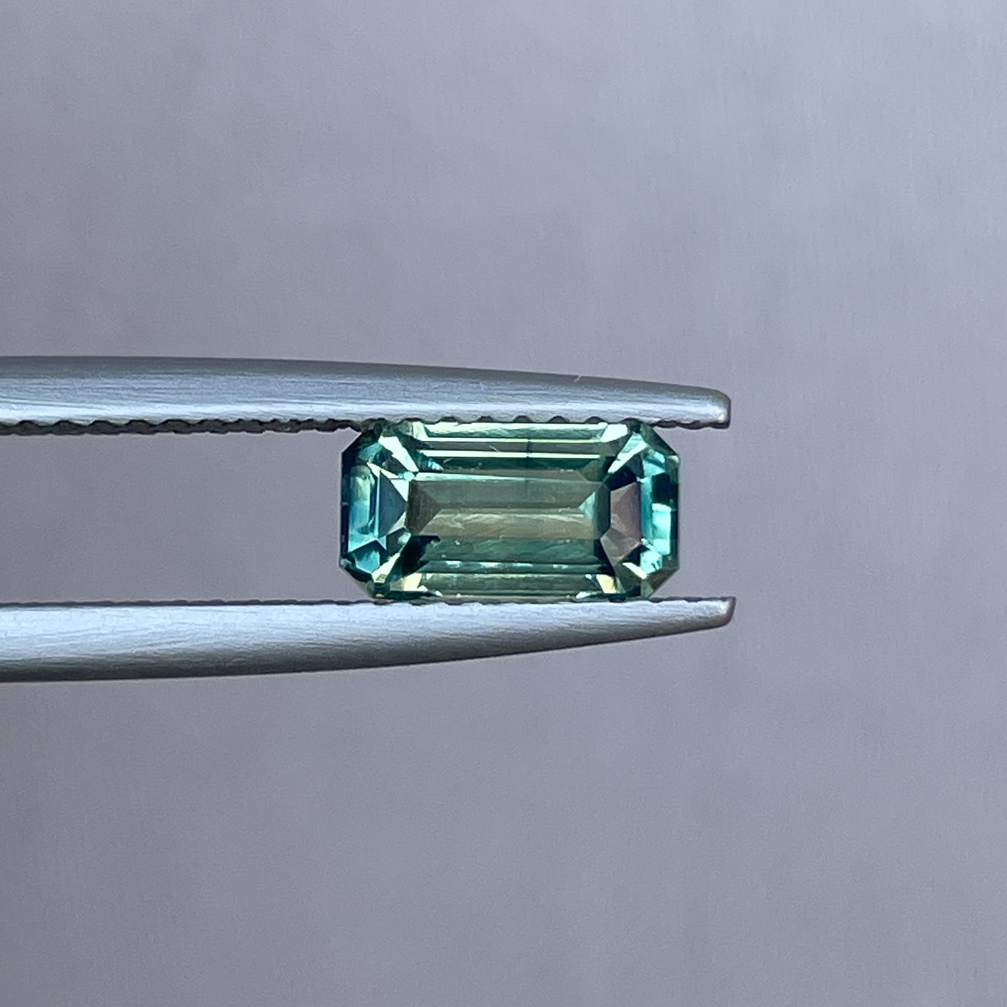 bi coloured parti sapphire teal green for sale emerald cut 1.49 crt. loose parti sapphire stone birthstone color for september loose precious stones - NASHGEMS