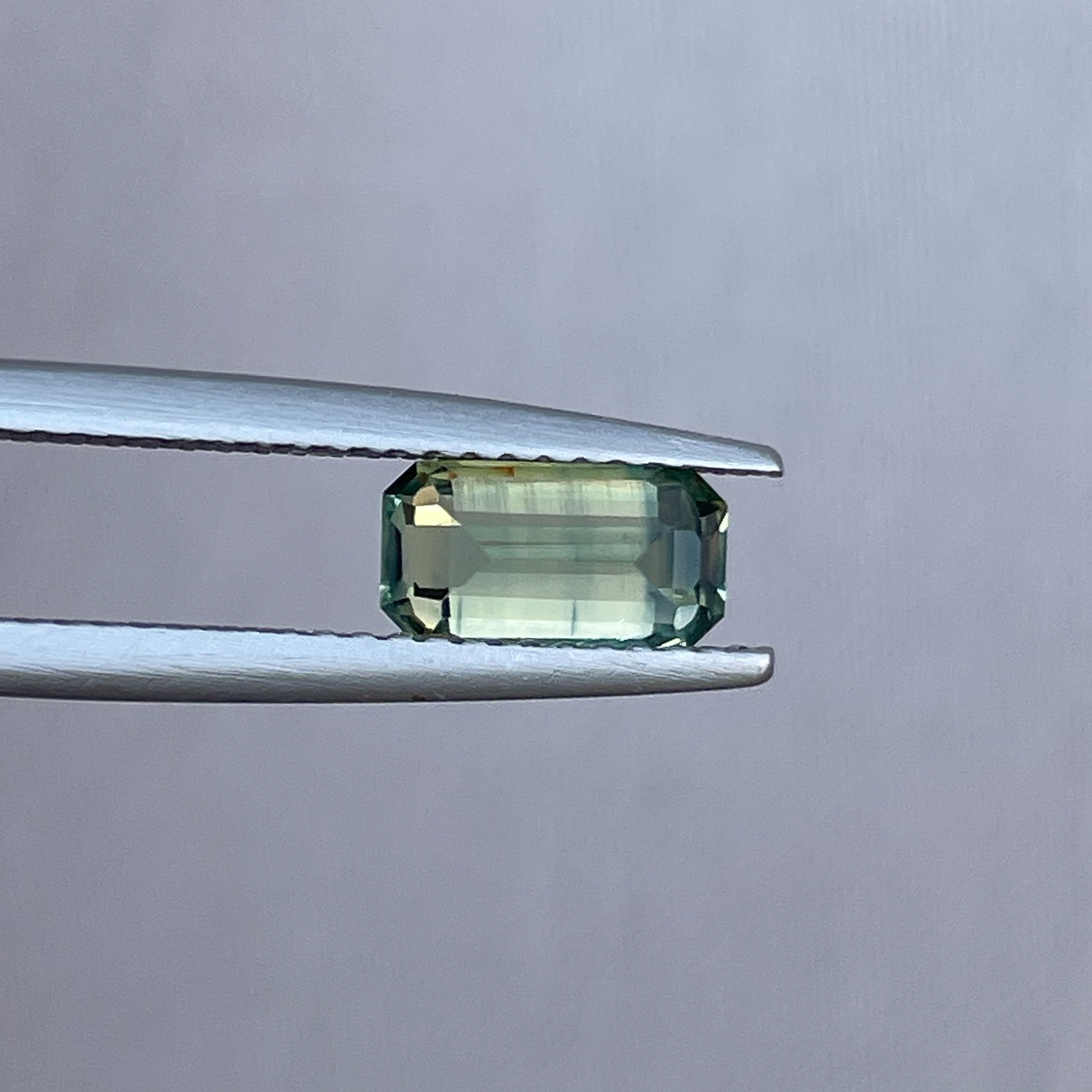 bi coloured parti sapphire teal green for sale emerald cut 1.49 crt. loose parti sapphire stone birthstone color for september loose precious stones - NASHGEMS