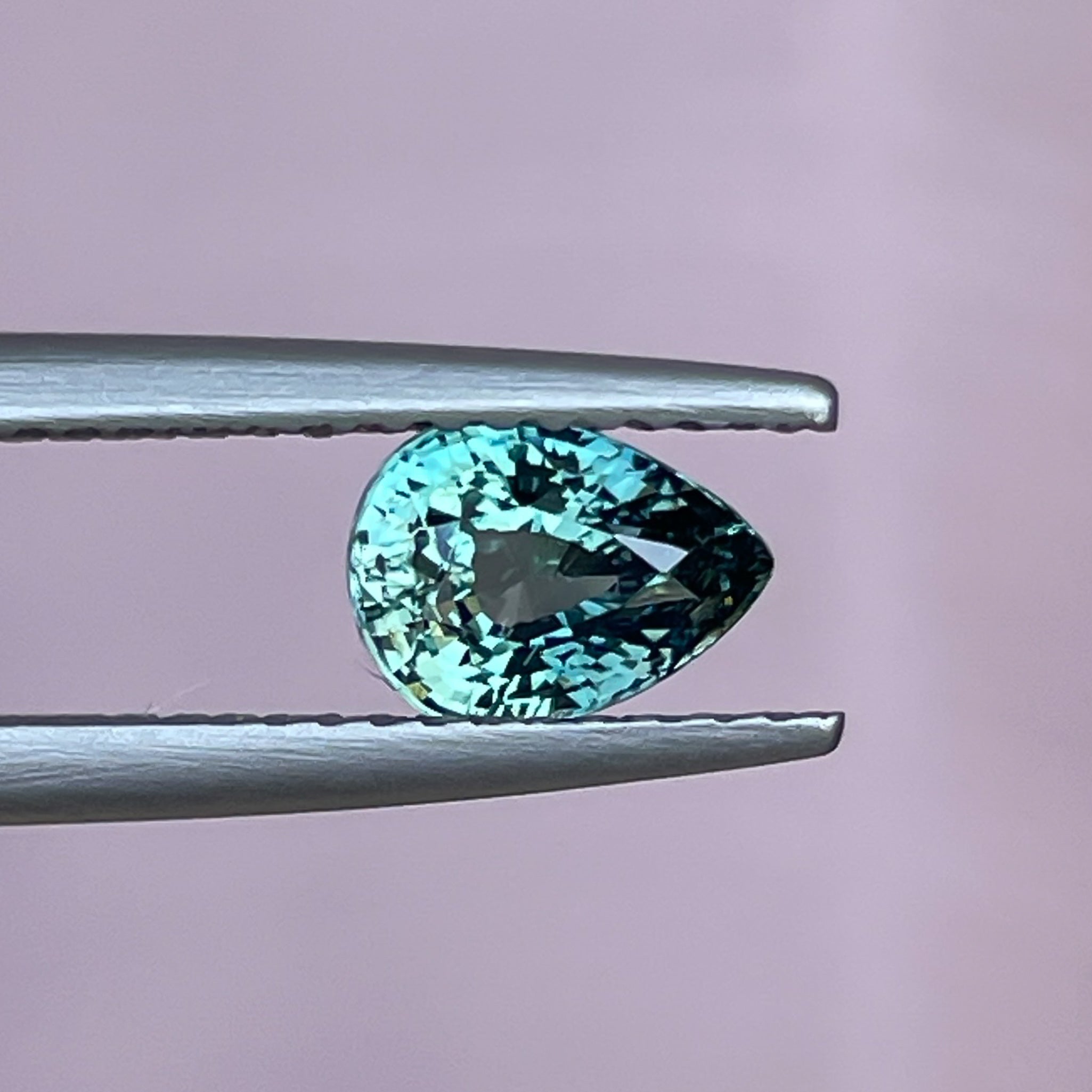 Natural teal sapphire loose stone, pear shape with 1.09 Ct for jewelry making, from NASHGEMS.