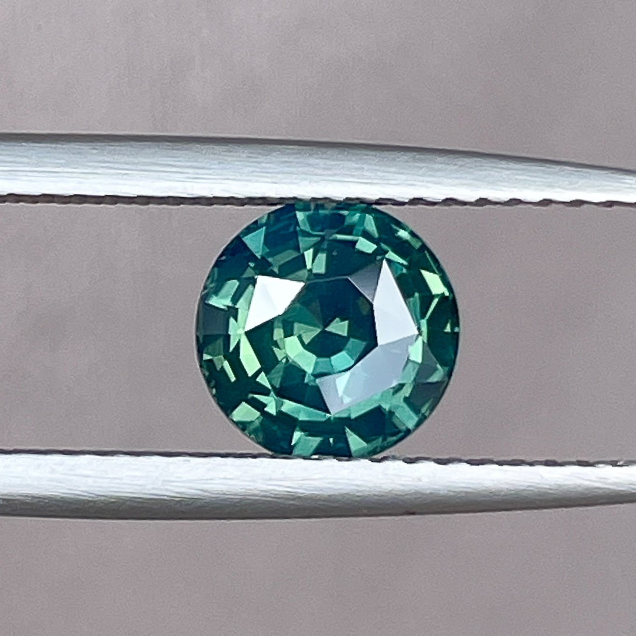 Teal natural forest green sapphire, 1.83 Ct round cut, loose gemstone for engagement or custom jewelry by NASHGEMS