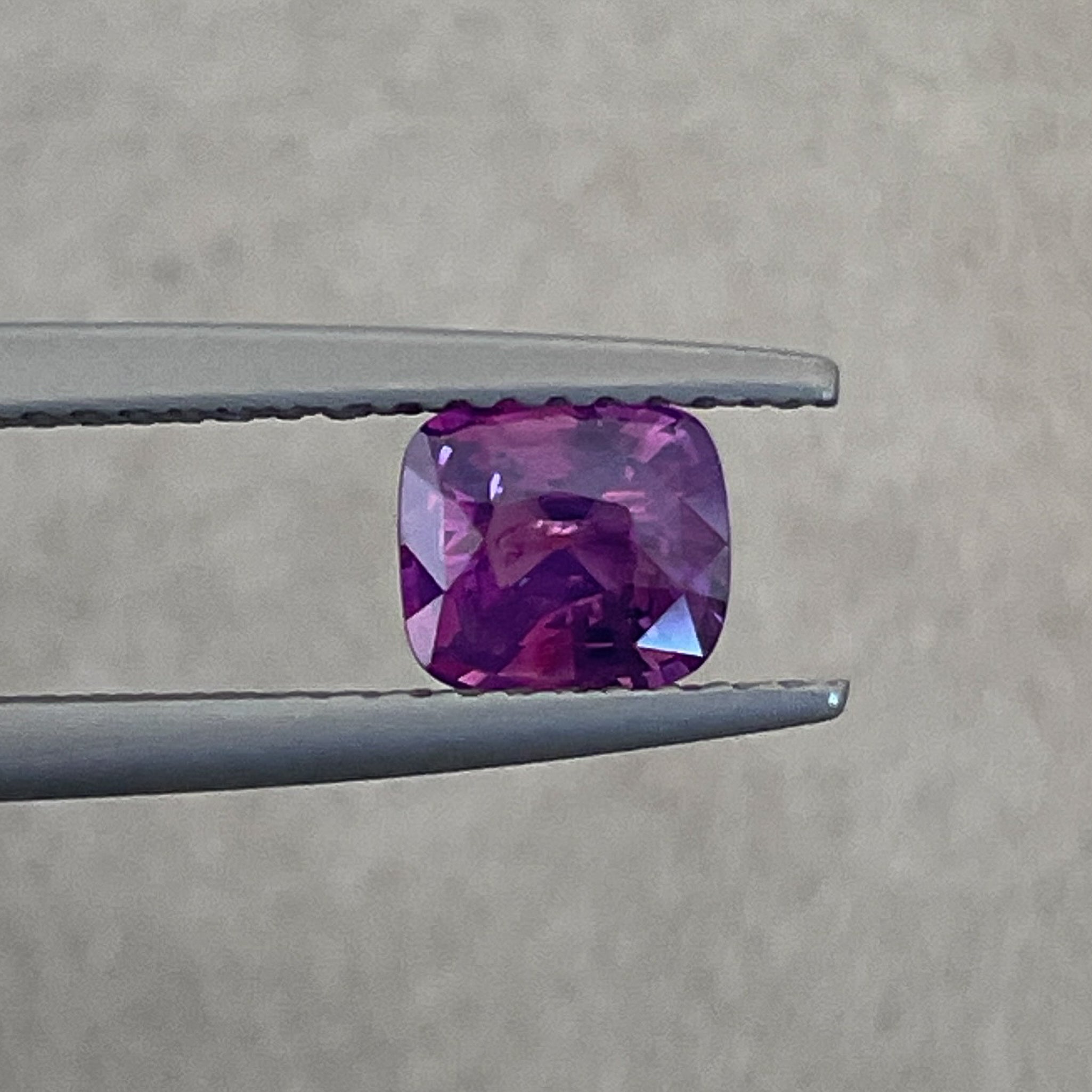 Natural purple sapphire 1.03 ct cushion cut loose gemstone by NASHGEMS, ideal for engagement rings.