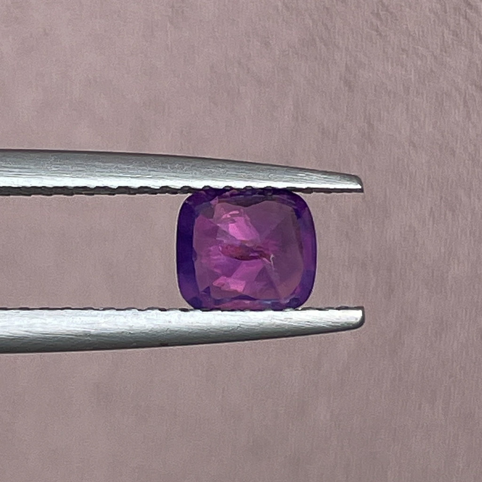 Natural purple sapphire 1.03 ct cushion cut loose gemstone from NASHGEMS, ideal for engagement rings.