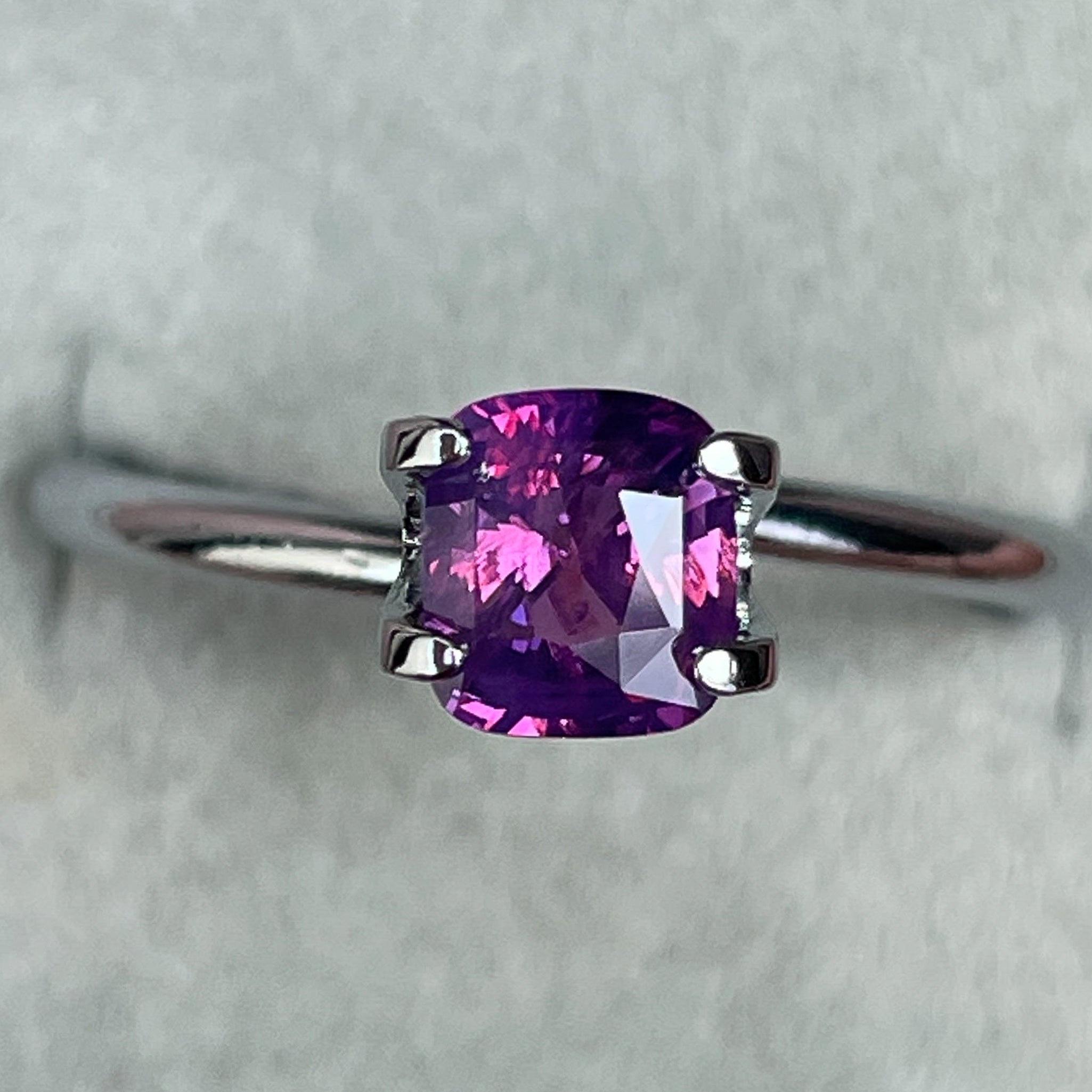 Natural 1.03 Ct purple cushion cut sapphire by NASHGEMS, loose pink sapphire gemstone for engagement rings.
