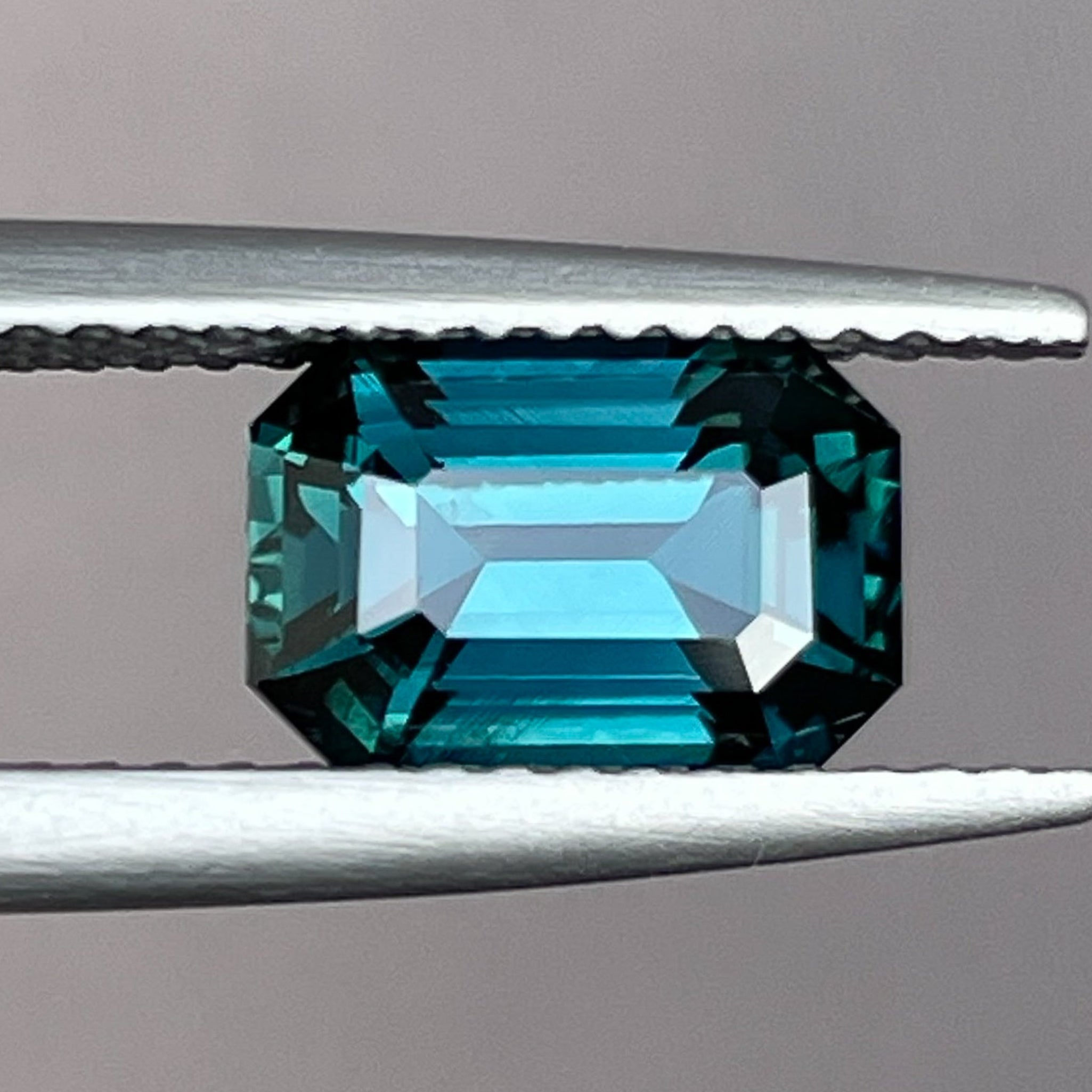 Natural teal blue green sapphire, 2.18 Ct emerald cut, heat treated loose sapphire by NASHGEMS for engagement or custom jewelry.