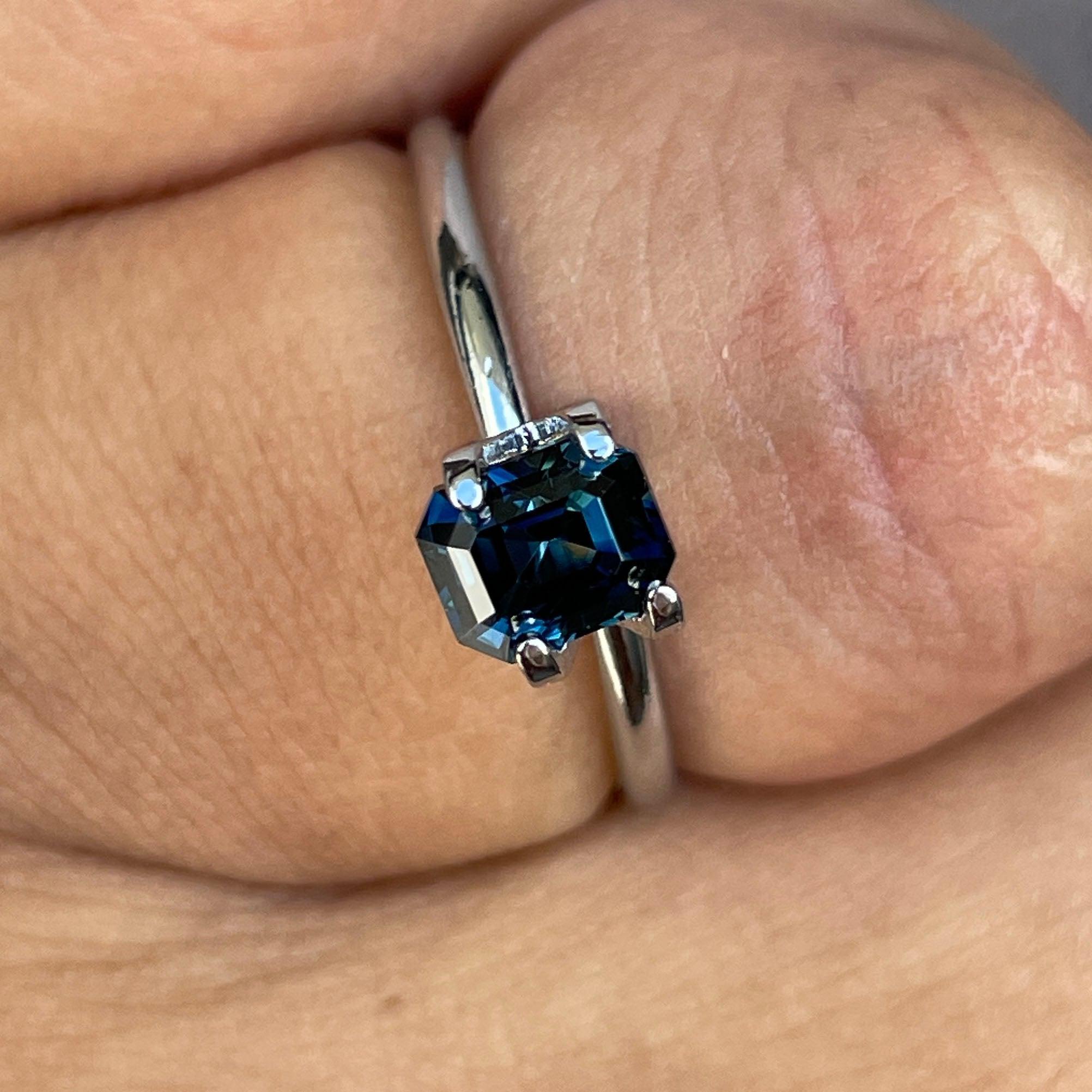 teal sapphire engagement ring