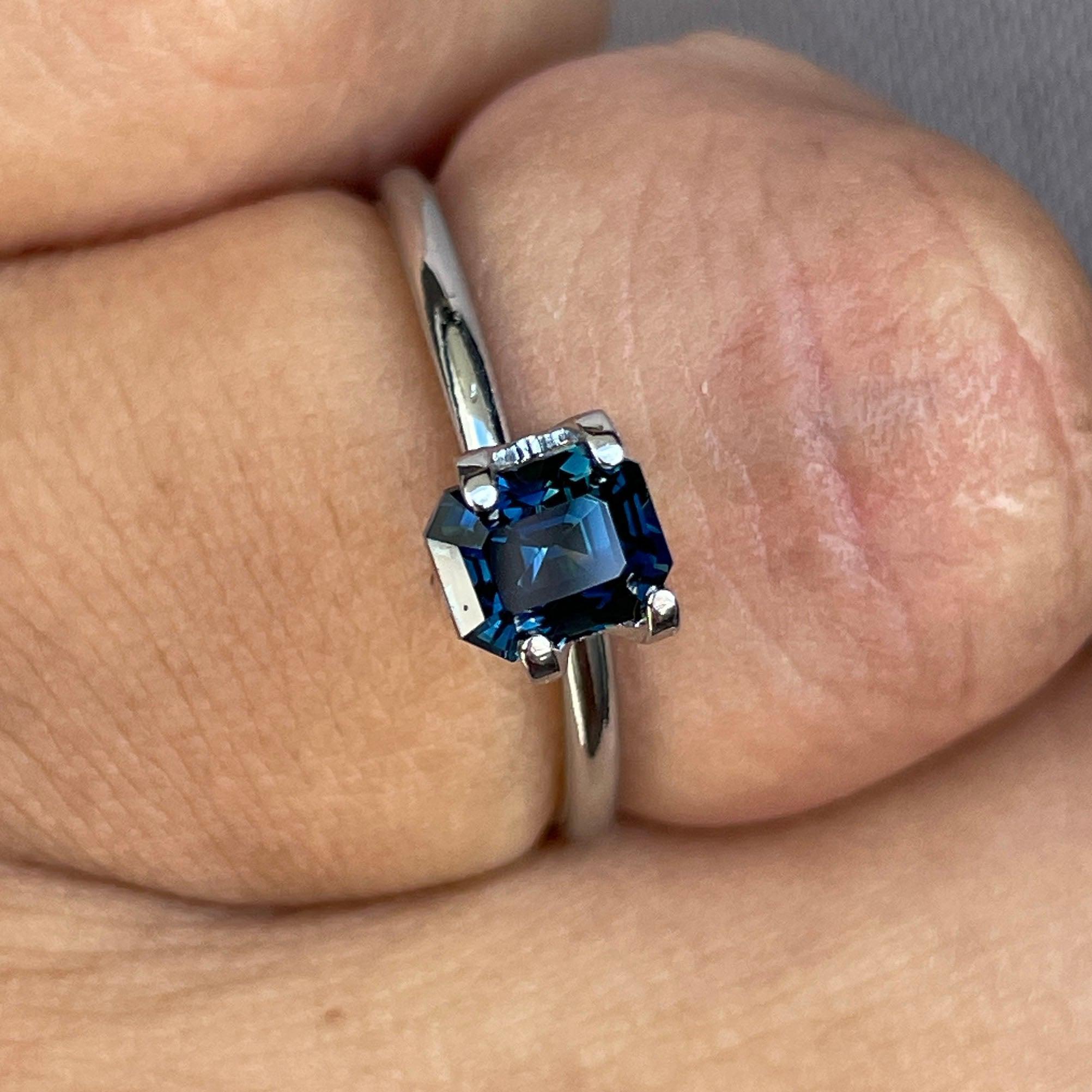teal sapphire engagement ring