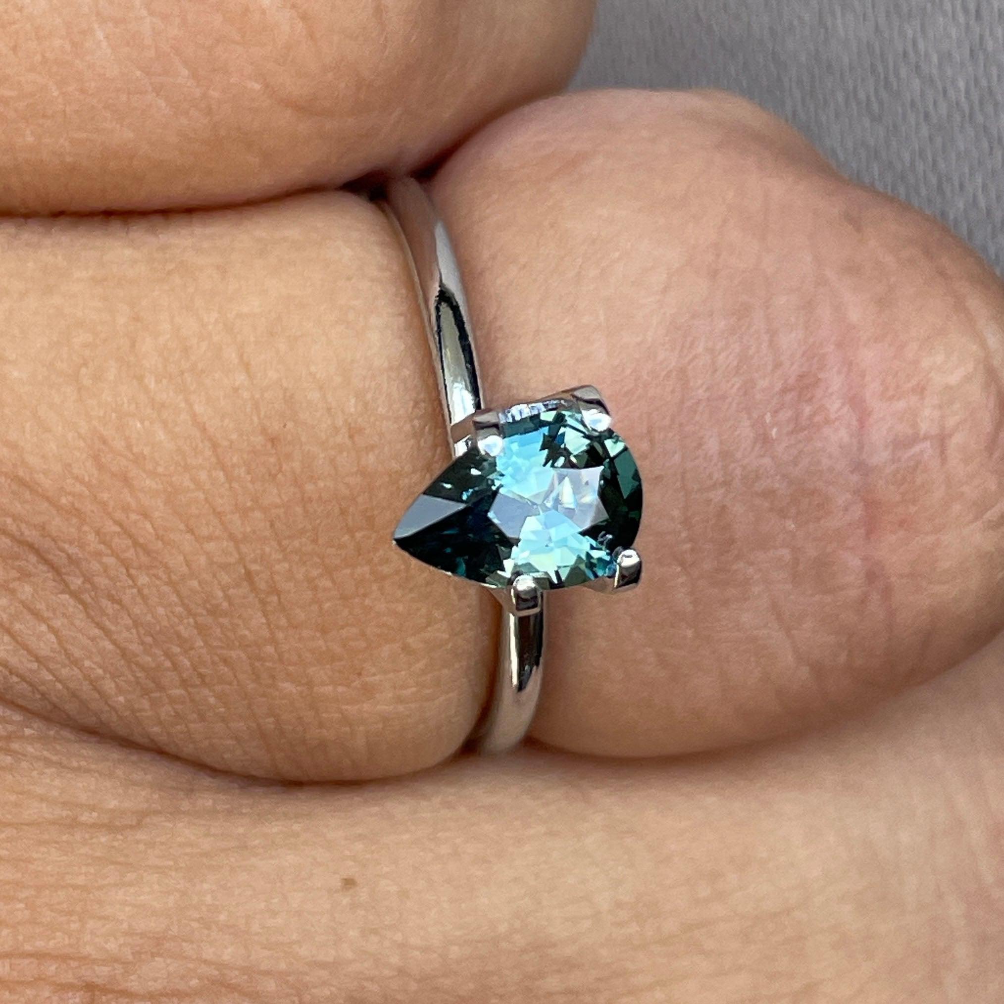 teal sapphire engagement ring
