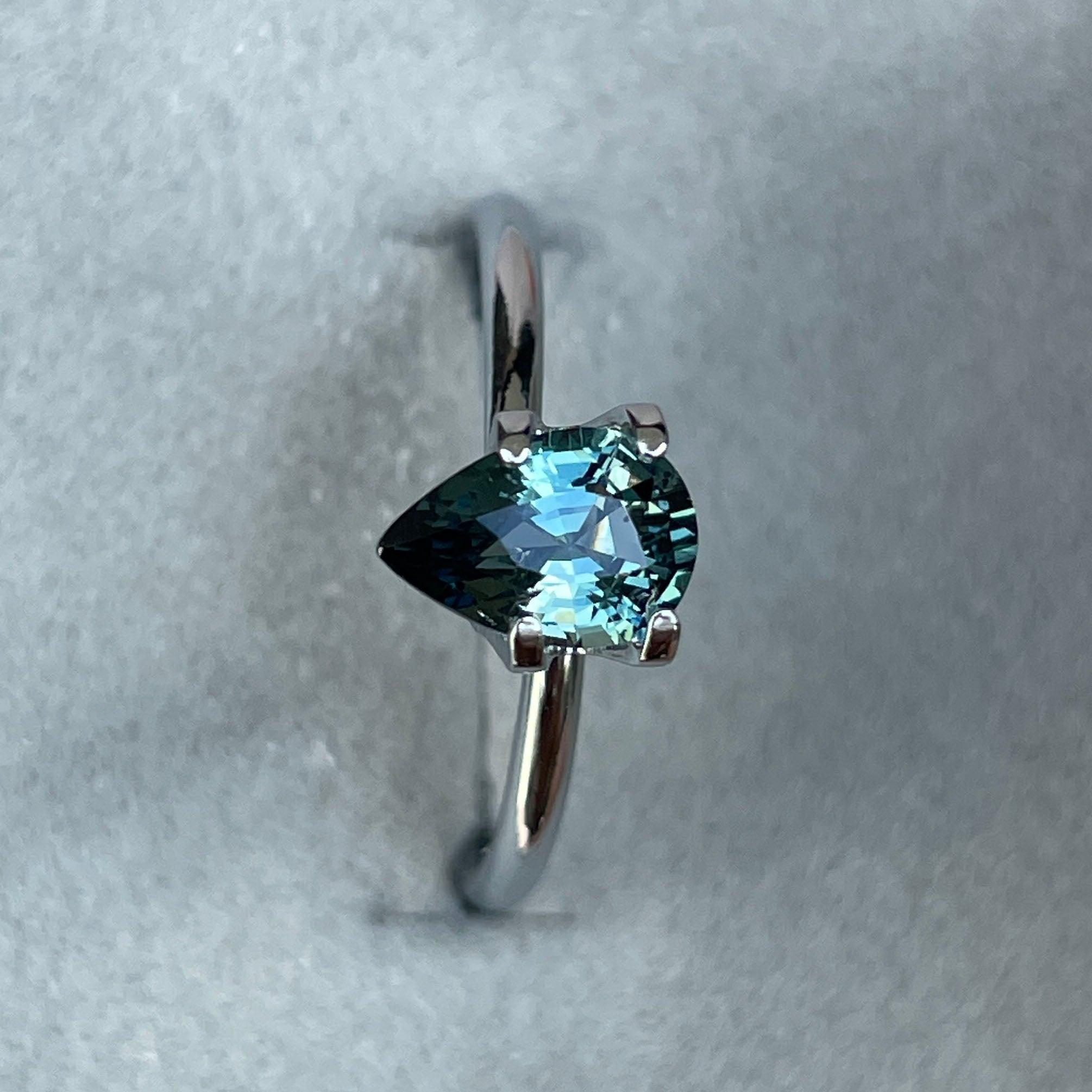 teal sapphire engagement ring