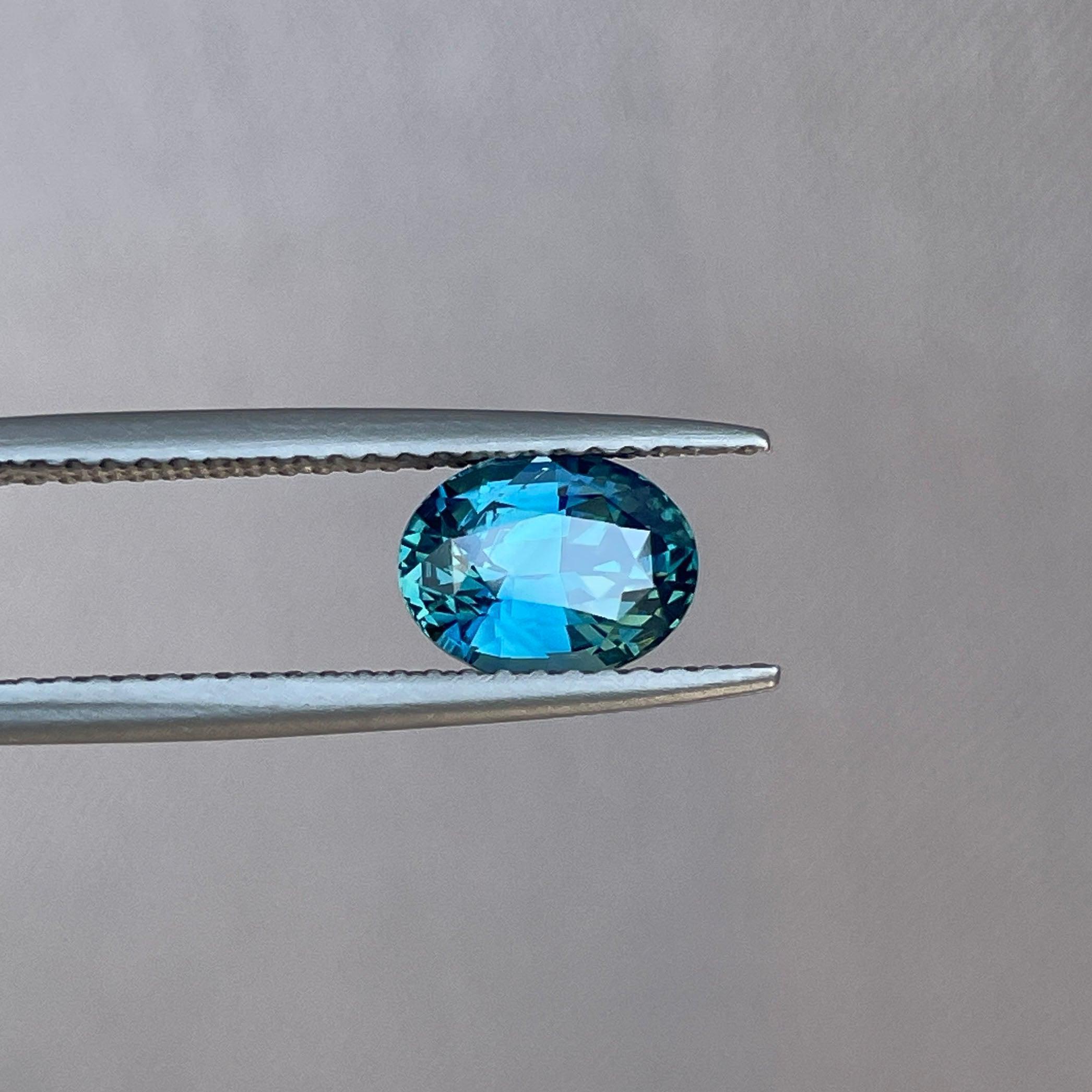 Teal sapphire engagement ring with gemstones, 1.60 carats, gold jewelry by NASHGEMS, perfect for promise or wedding jewelry.