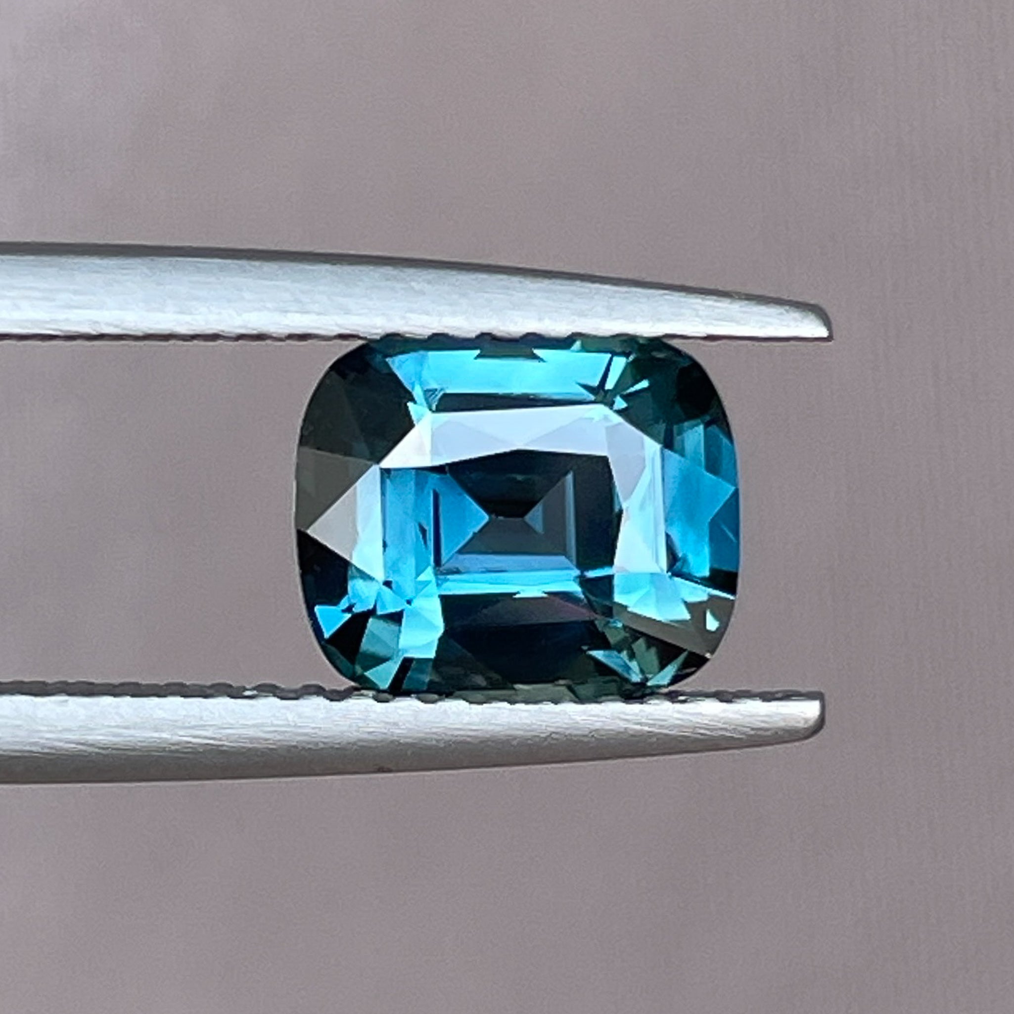 Natural teal blue sapphire loose stone, 2.52 Ct cushion cut by NASHGEMS, heat treated gemstone for engagement or custom jewelry.