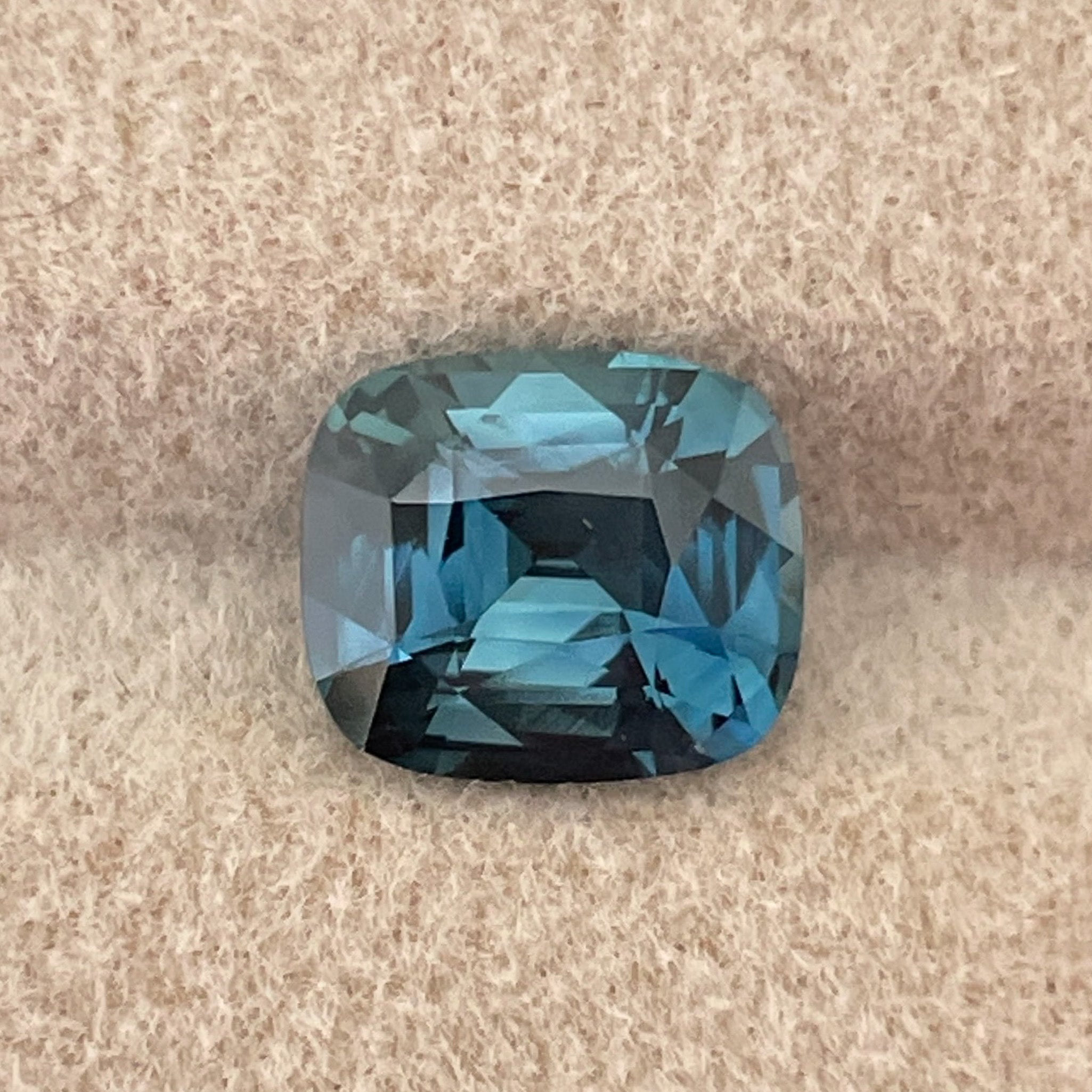 Teal blue sapphire loose gemstone, 2.52 Ct cushion cut, heat treated, ideal for engagement rings or custom jewelry by NASHGEMS.