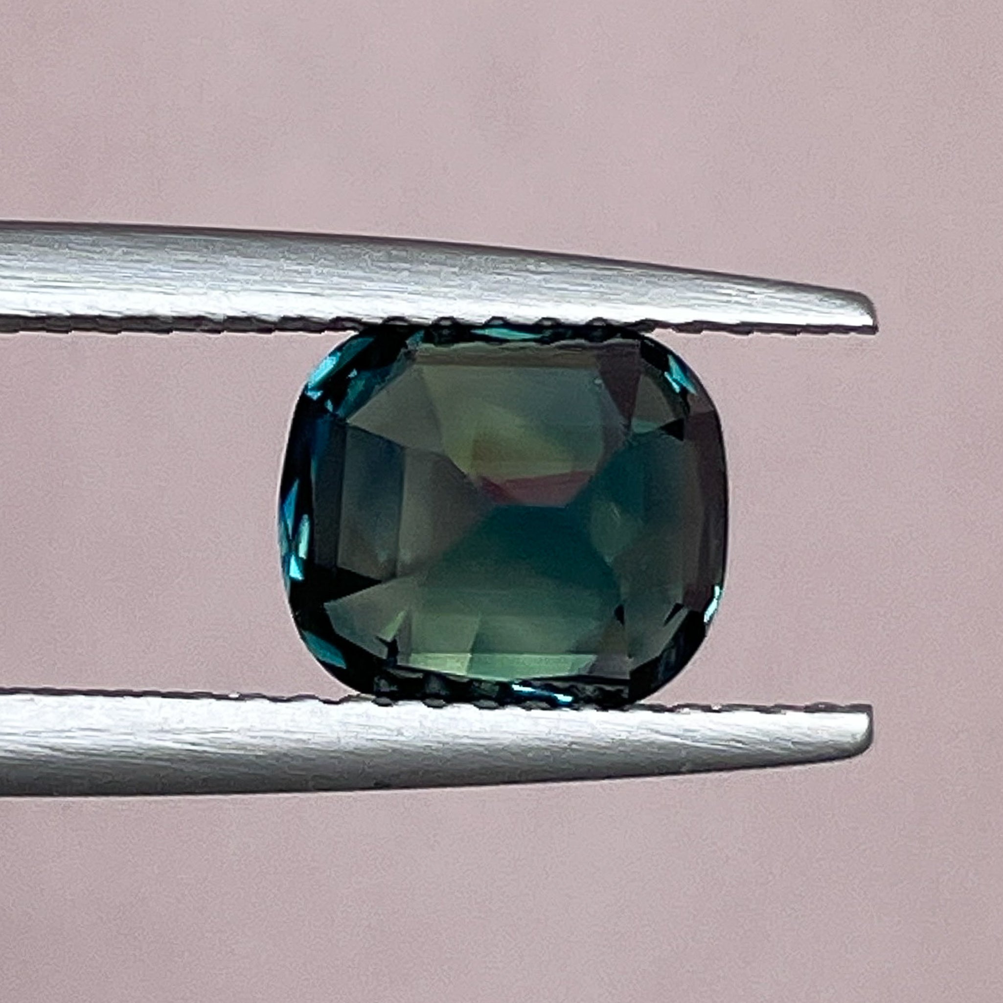 Natural forest green sapphire, 2.56 Ct cushion cut loose teal sapphire from NASHGEMS, ideal for engagement or custom jewelry.
