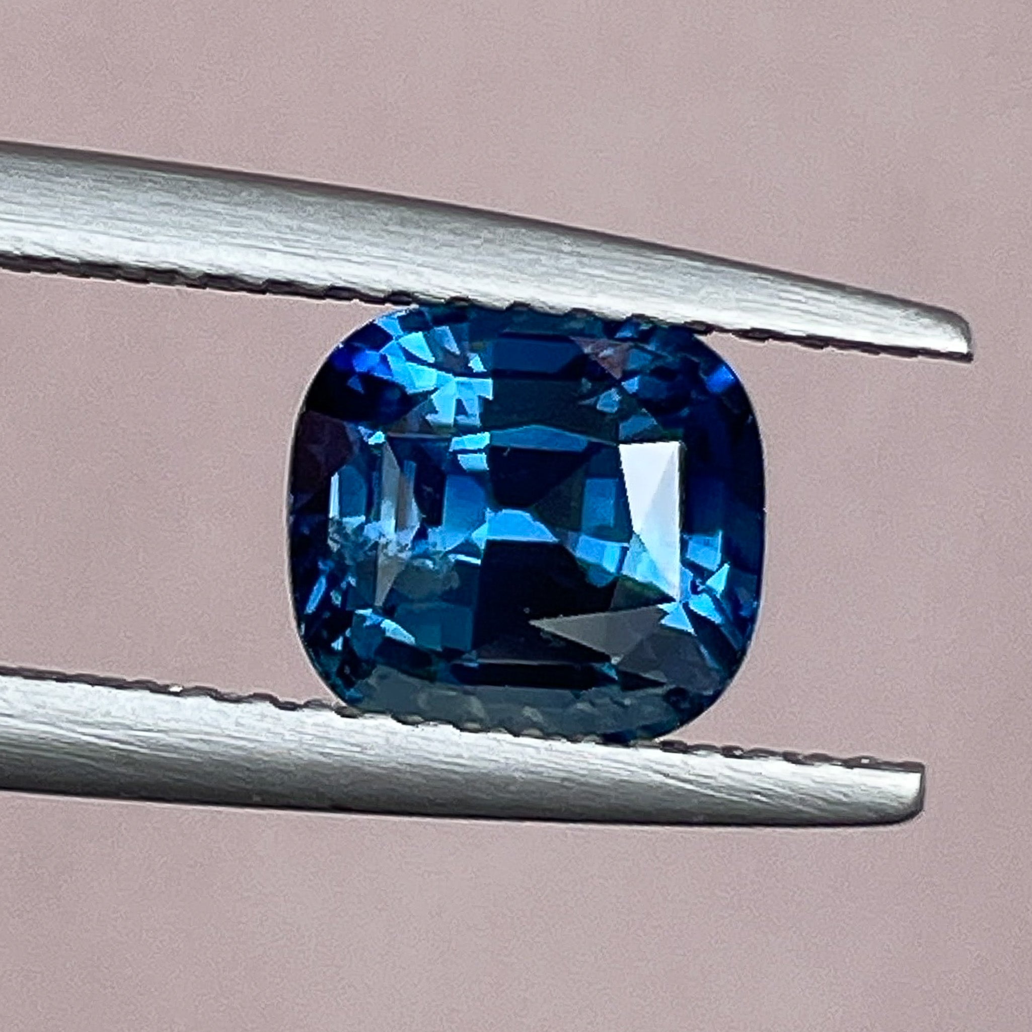 Teal blue sapphire loose gemstone, 2.07 carats, cushion cut, no heat, ideal for engagement rings or custom jewelry by NASHGEMS.