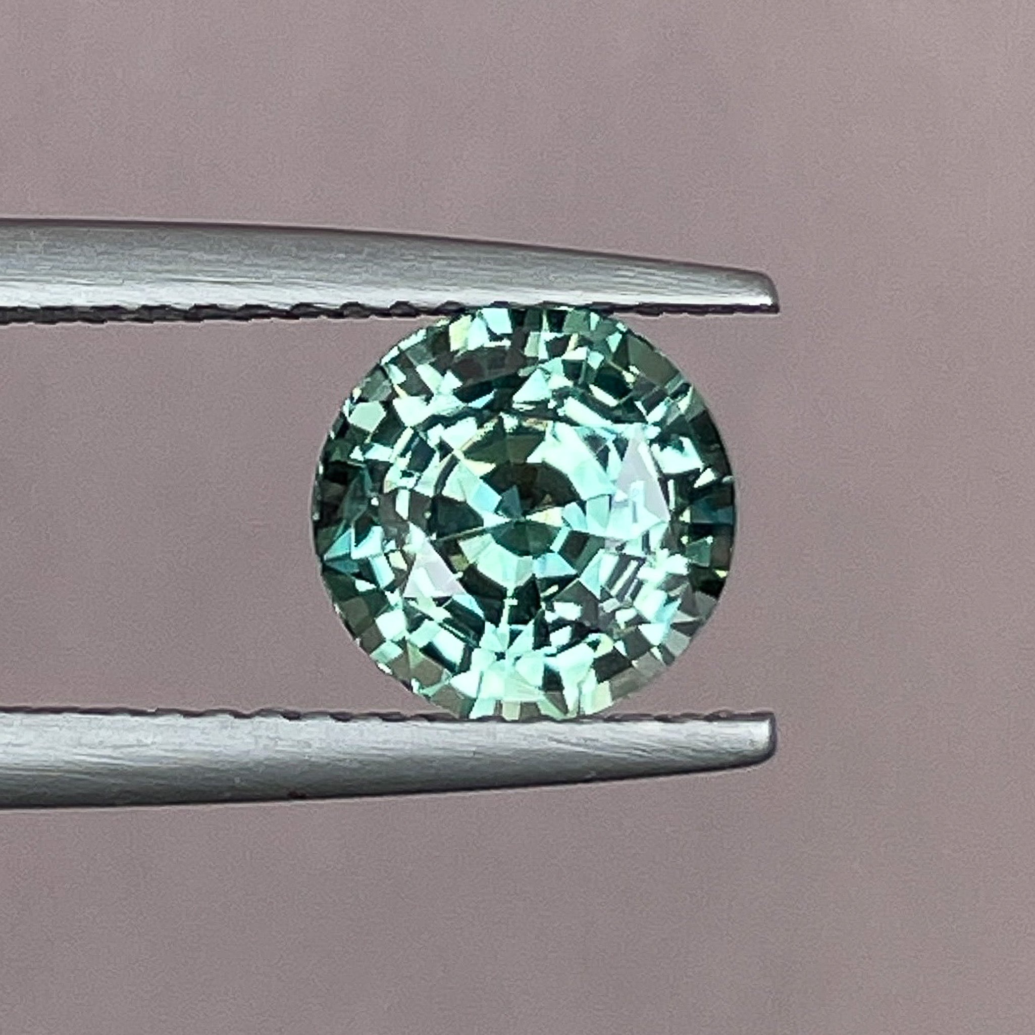 Natural green teal sapphire, 2.50 Ct round cut loose gemstone by NASHGEMS, perfect for engagement rings or custom jewelry.